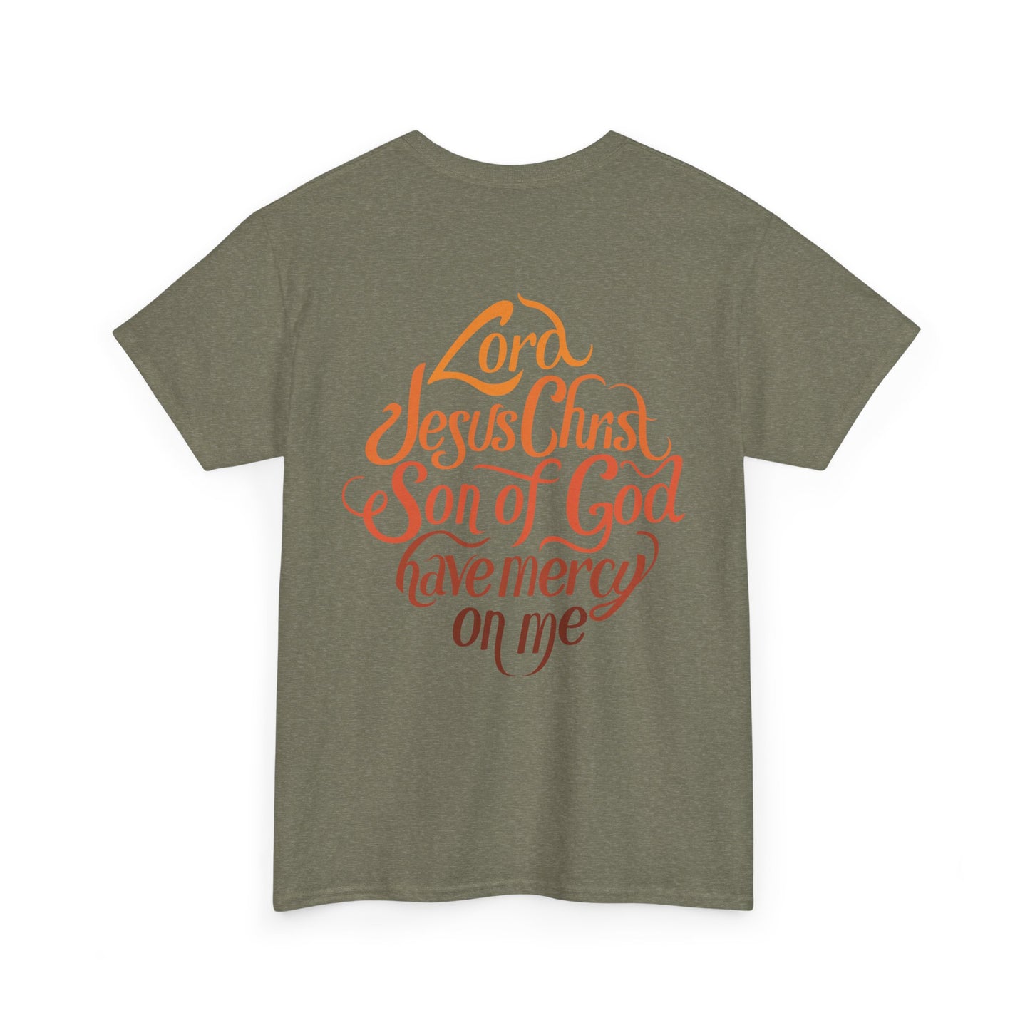 Unisex Heavy Cotton Tee ASCC Logo on front, Jesus Prayer on back