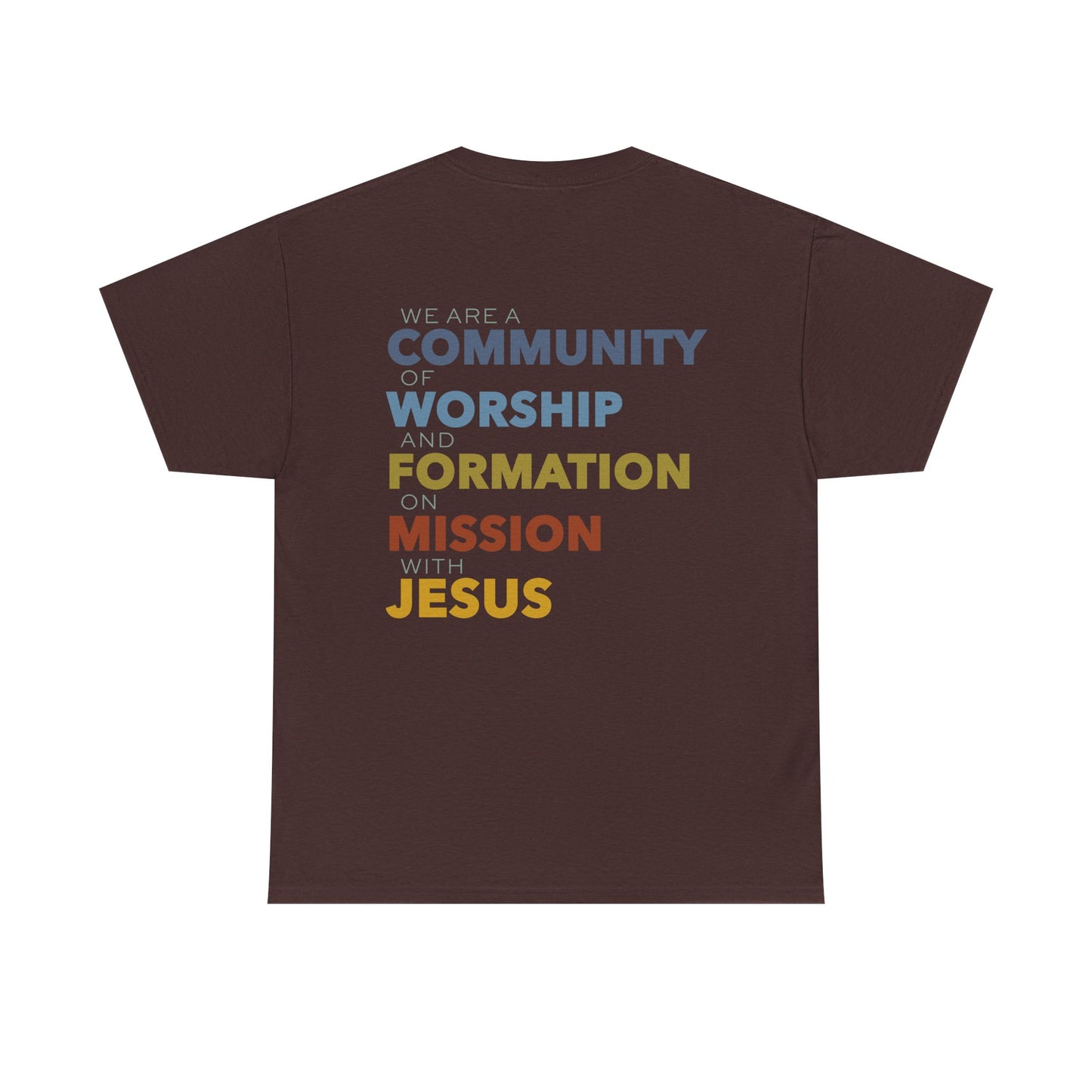 Unisex Heavy Cotton Tee with ASCC Logo on Front, Mission Statement on Back