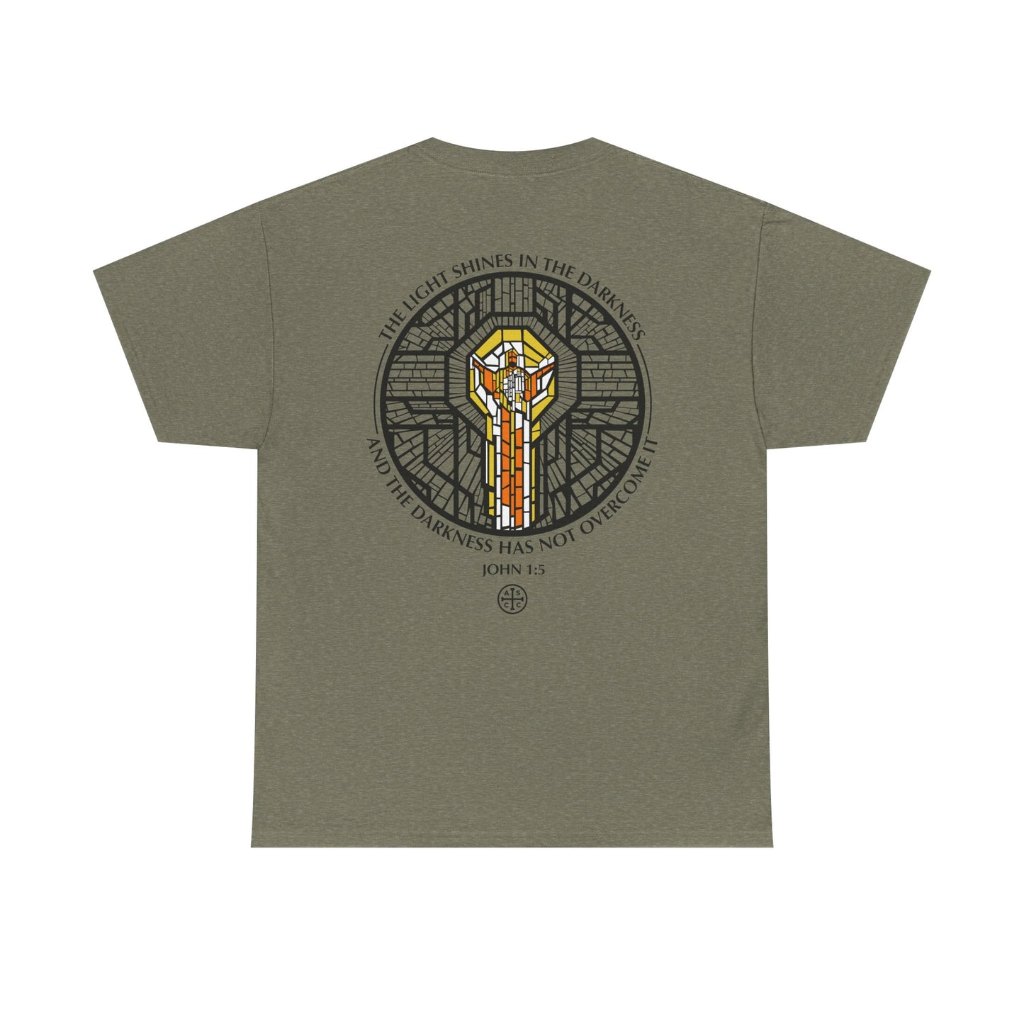 Jesus Stain Glass Window Tee Shirt - Unisex Heavy Cotton Tee