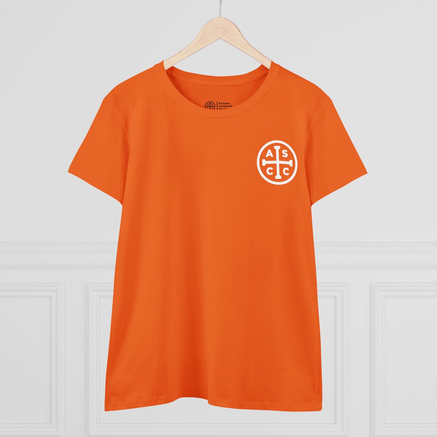 Women's Mid Weight Cotton Tee with ASCC White Logo