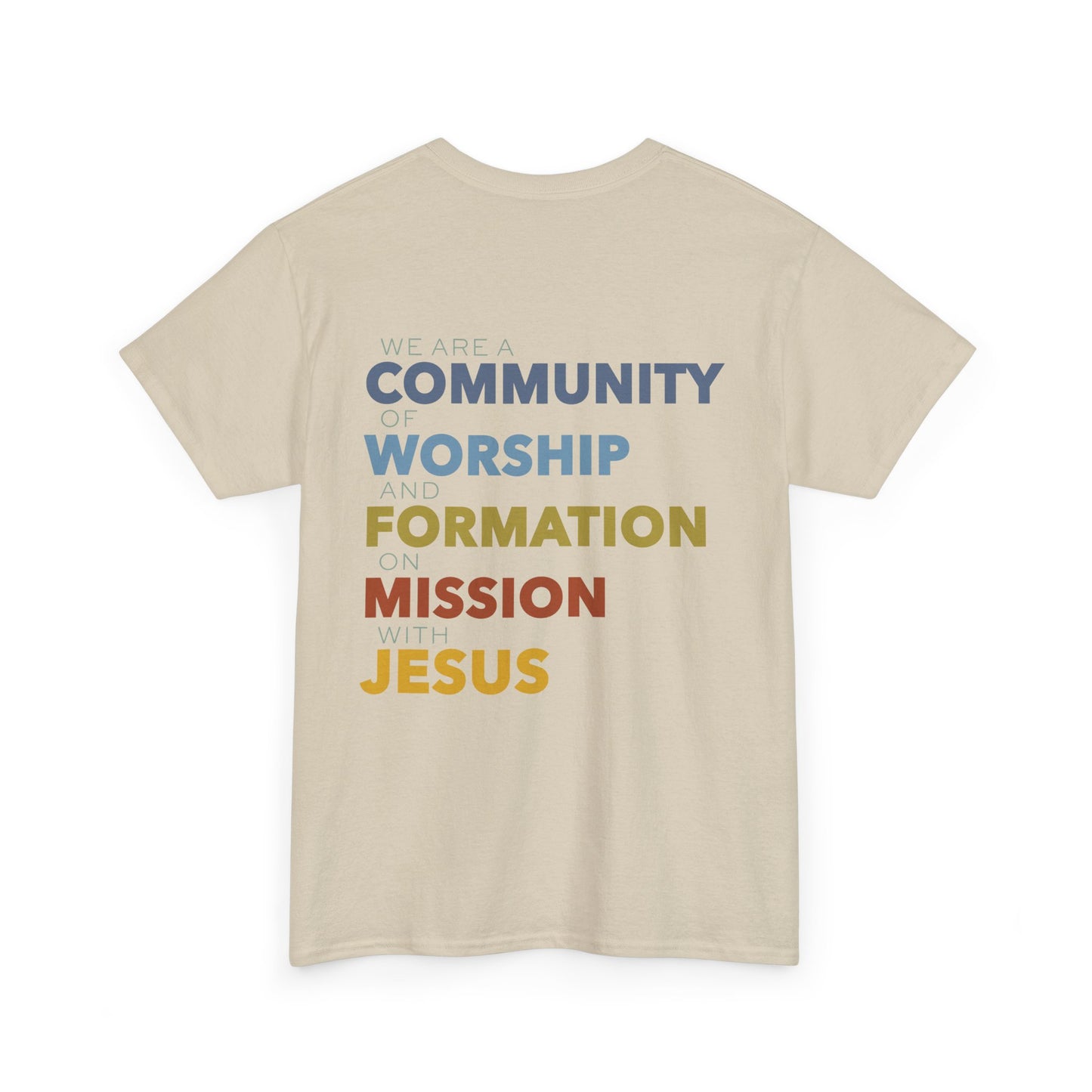 Unisex Heavy Cotton Tee with ASCC Logo on Front, Mission Statement on Back