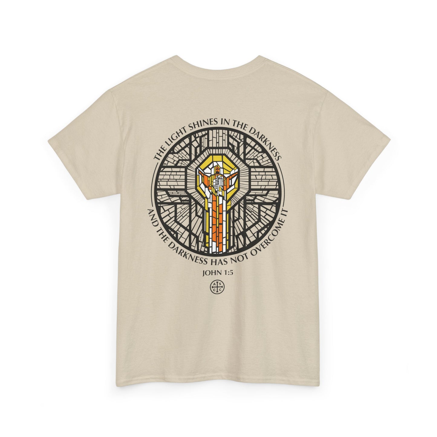 Jesus Stain Glass Window Tee Shirt - Unisex Heavy Cotton Tee