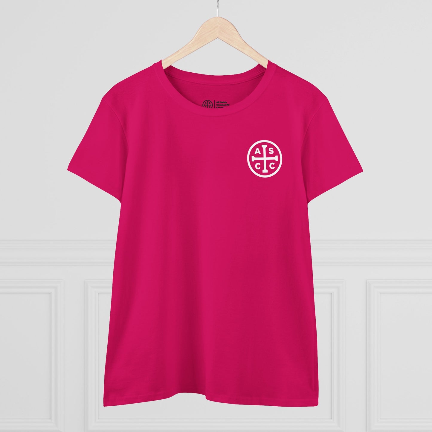 Women's Mid Weight Cotton Tee with ASCC White Logo