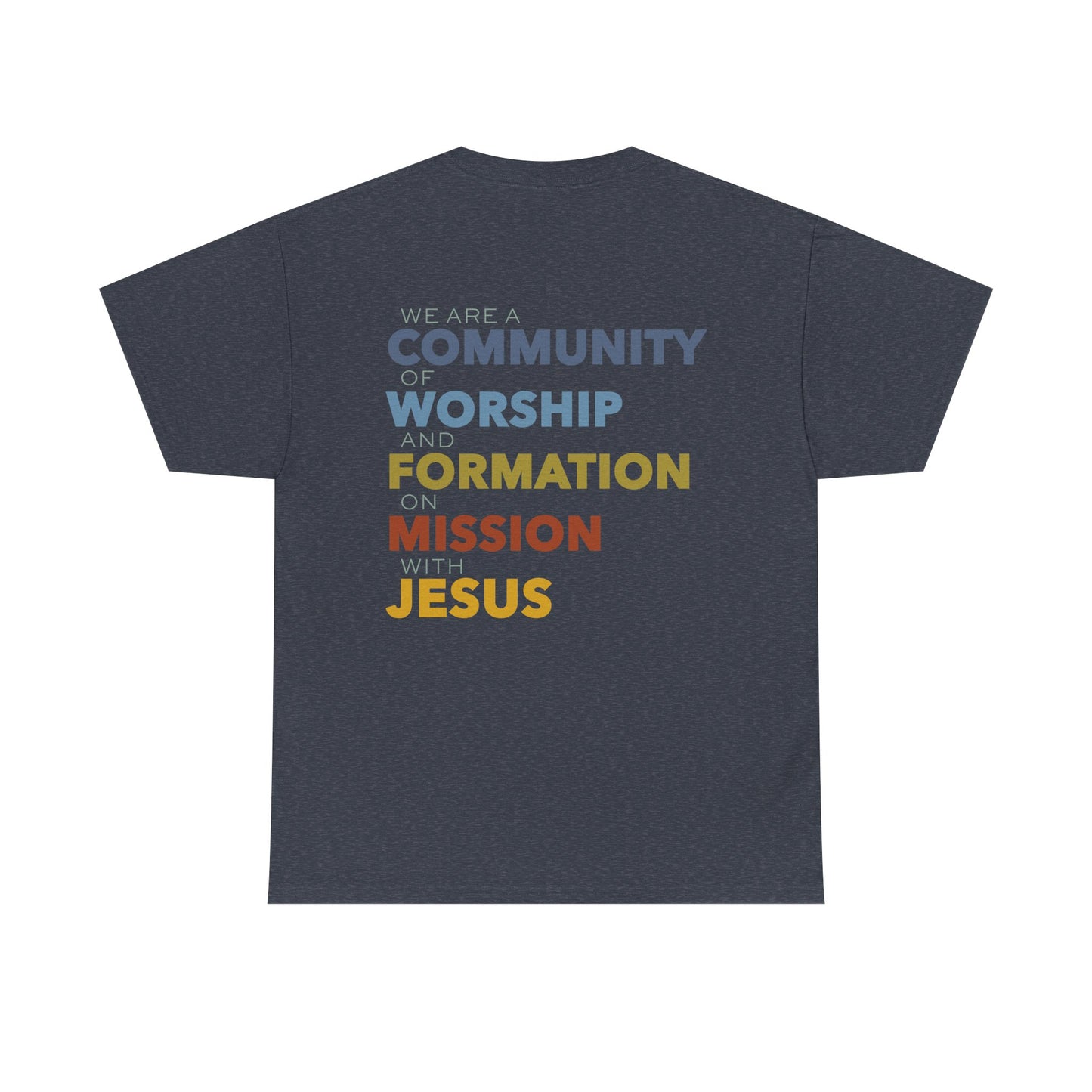 Unisex Heavy Cotton Tee with ASCC Logo on Front, Mission Statement on Back