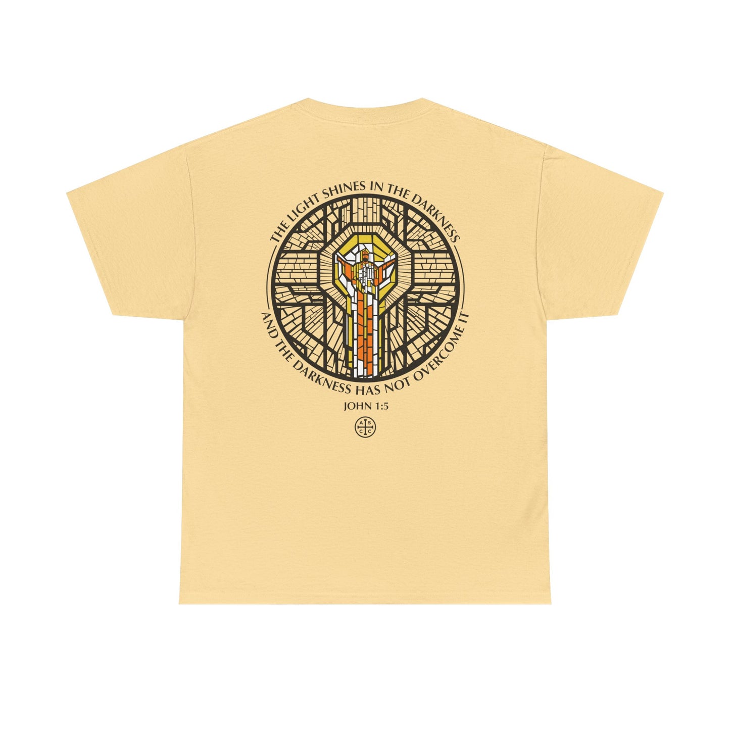 Jesus Stain Glass Window Tee Shirt - Unisex Heavy Cotton Tee