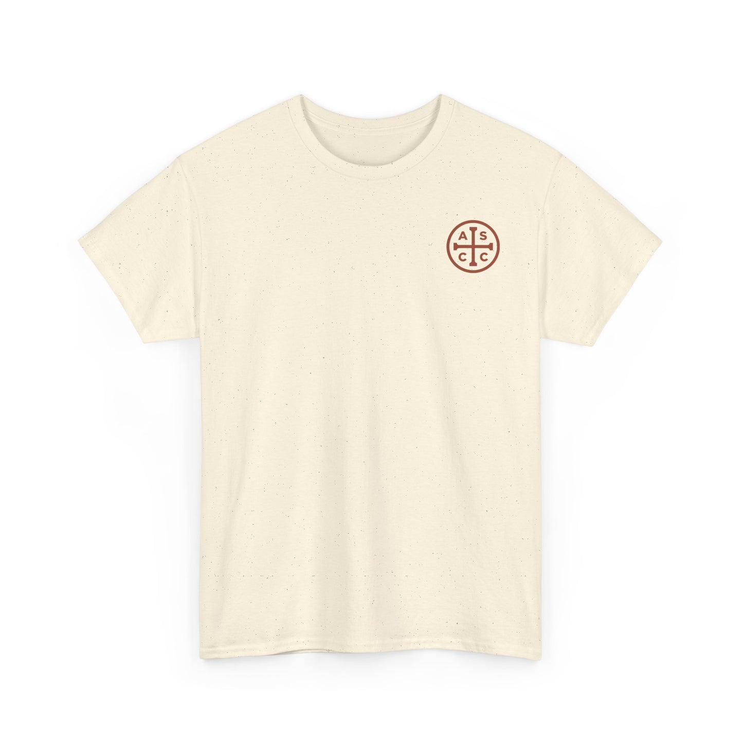 Unisex Heavy Cotton Tee ASCC Logo on front, Jesus Prayer on back