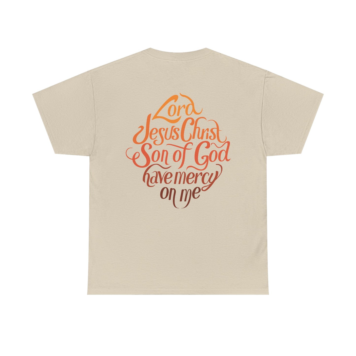 Unisex Heavy Cotton Tee ASCC Logo on front, Jesus Prayer on back