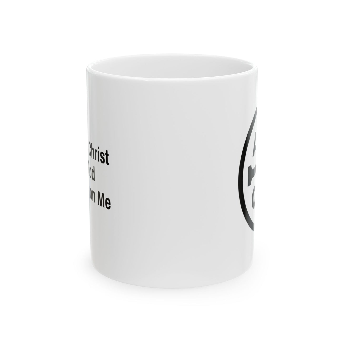 ASCC Logo/Jesus Prayer Ceramic Mug, (11oz, 15oz) // For Left-Handers