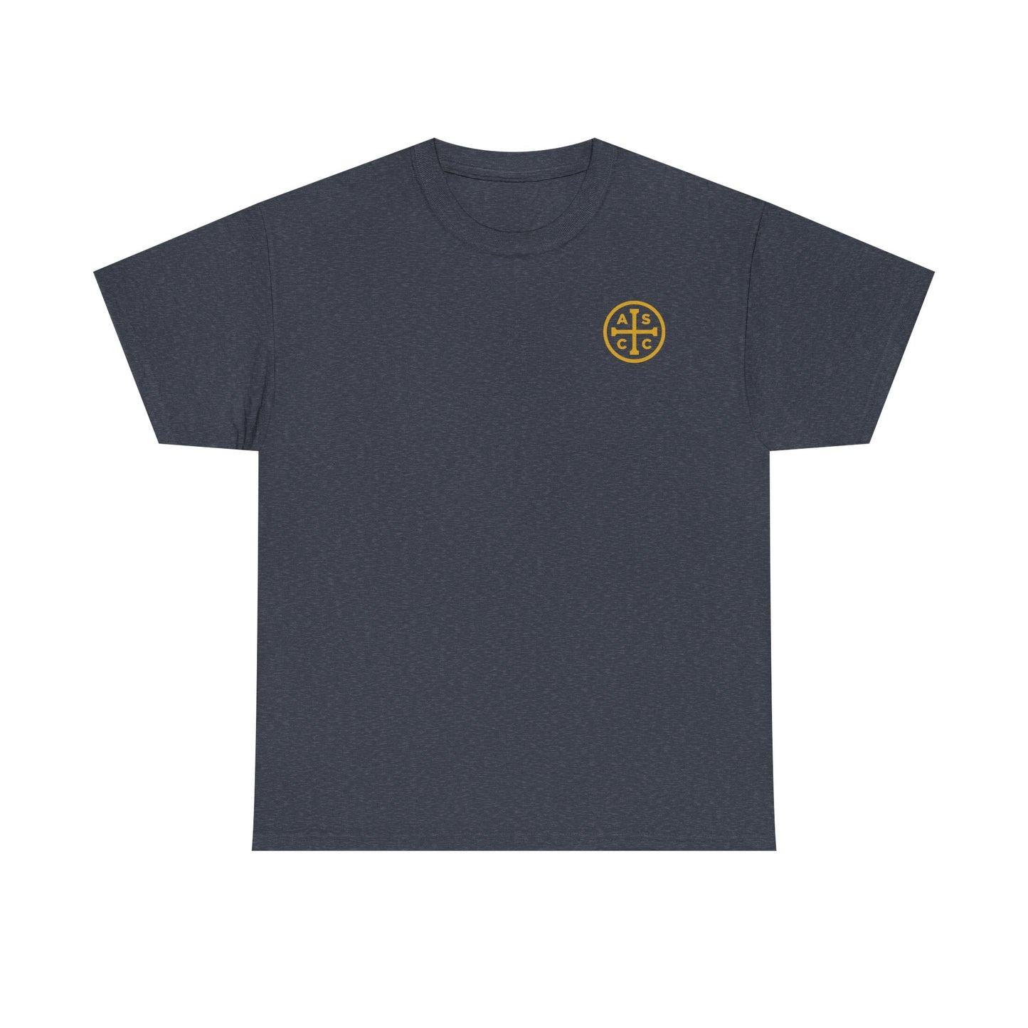 Unisex Heavy Cotton Tee with ASCC Logo on Front, Mission Statement on Back