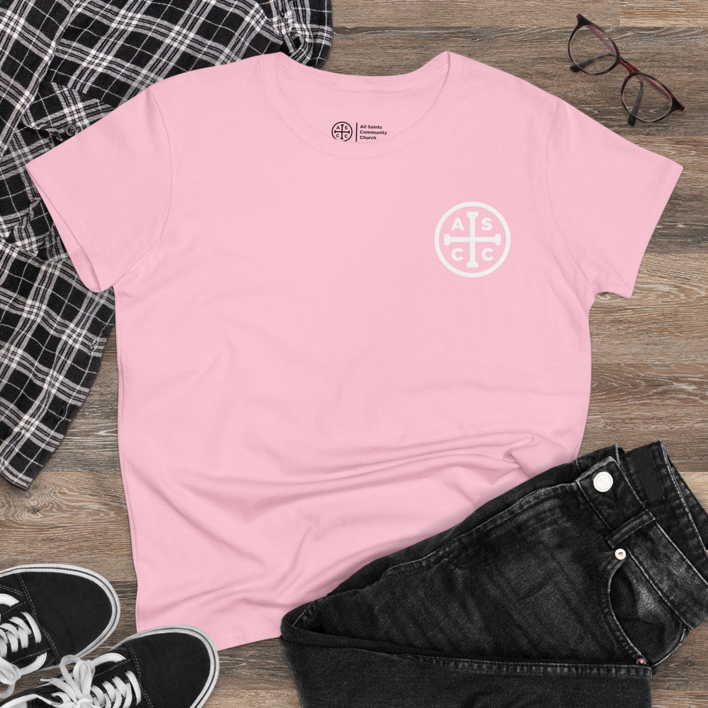 Women's Mid Weight Cotton Tee with ASCC White Logo