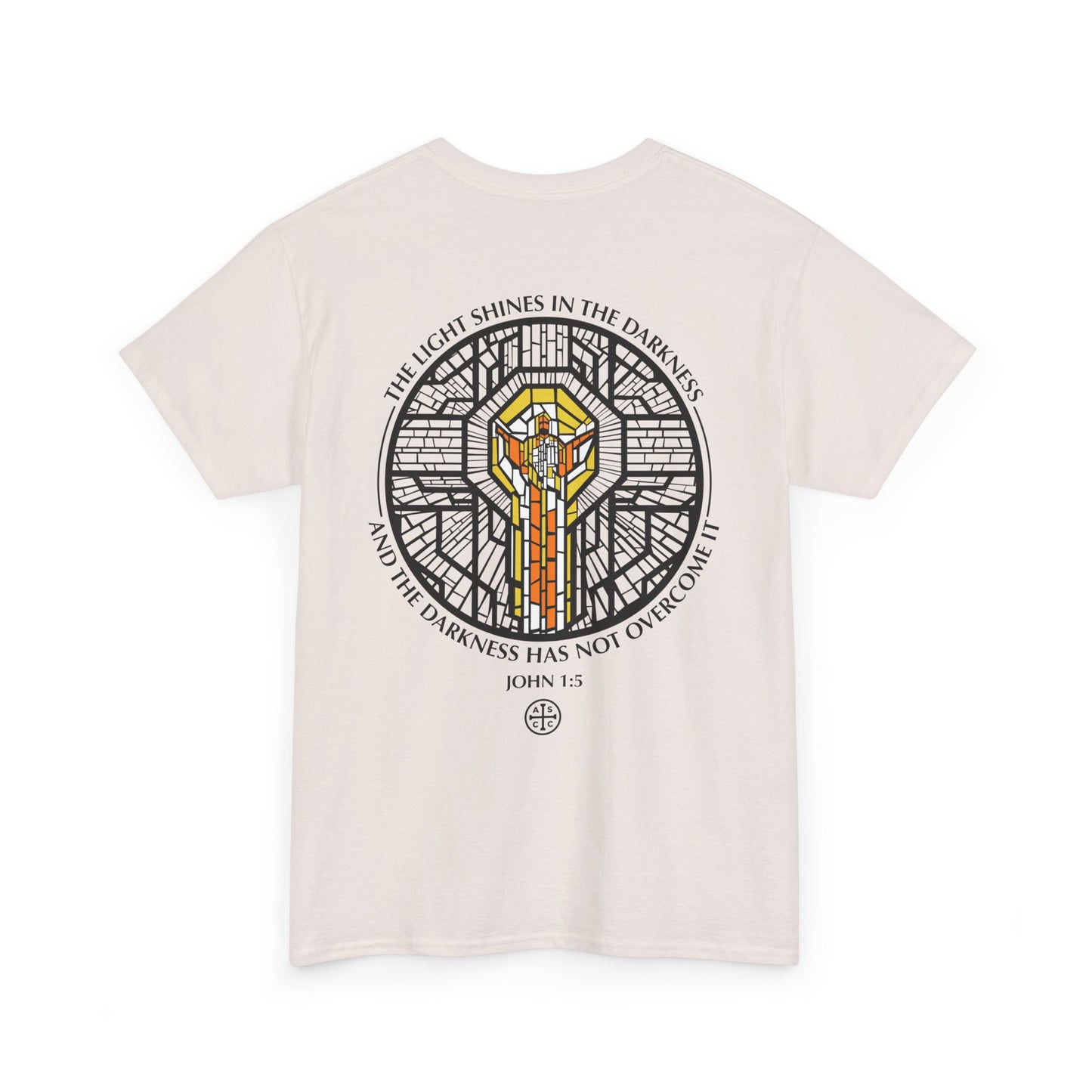 Jesus Stain Glass Window Tee Shirt - Unisex Heavy Cotton Tee