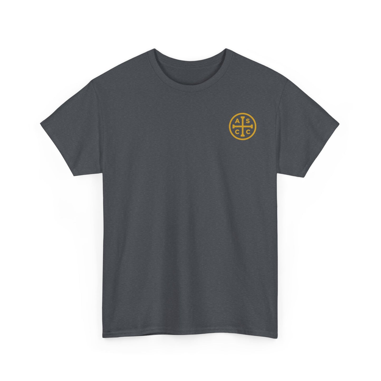 Unisex Heavy Cotton Tee with ASCC Logo on Front, Mission Statement on Back