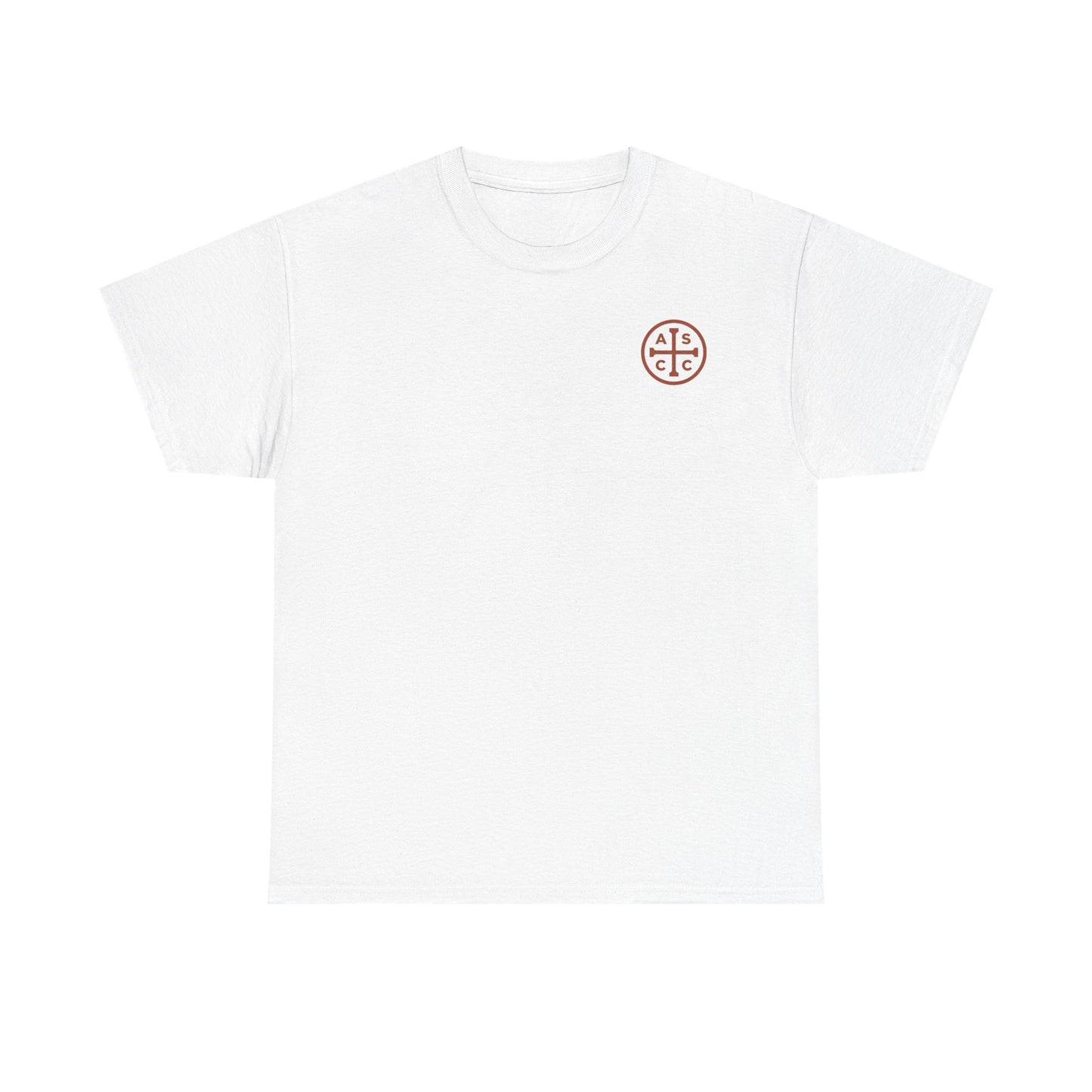 Unisex Heavy Cotton Tee ASCC Logo on front, Jesus Prayer on back