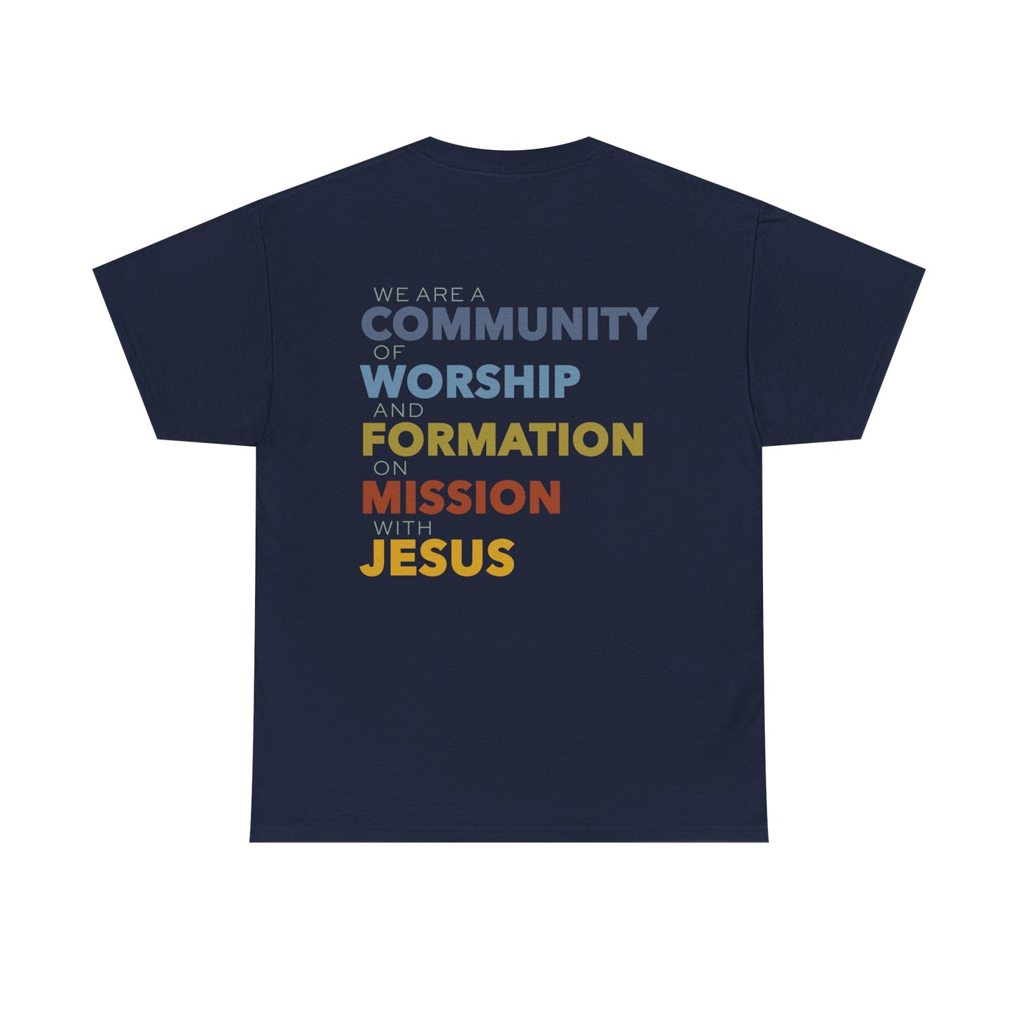 Unisex Heavy Cotton Tee with ASCC Logo on Front, Mission Statement on Back