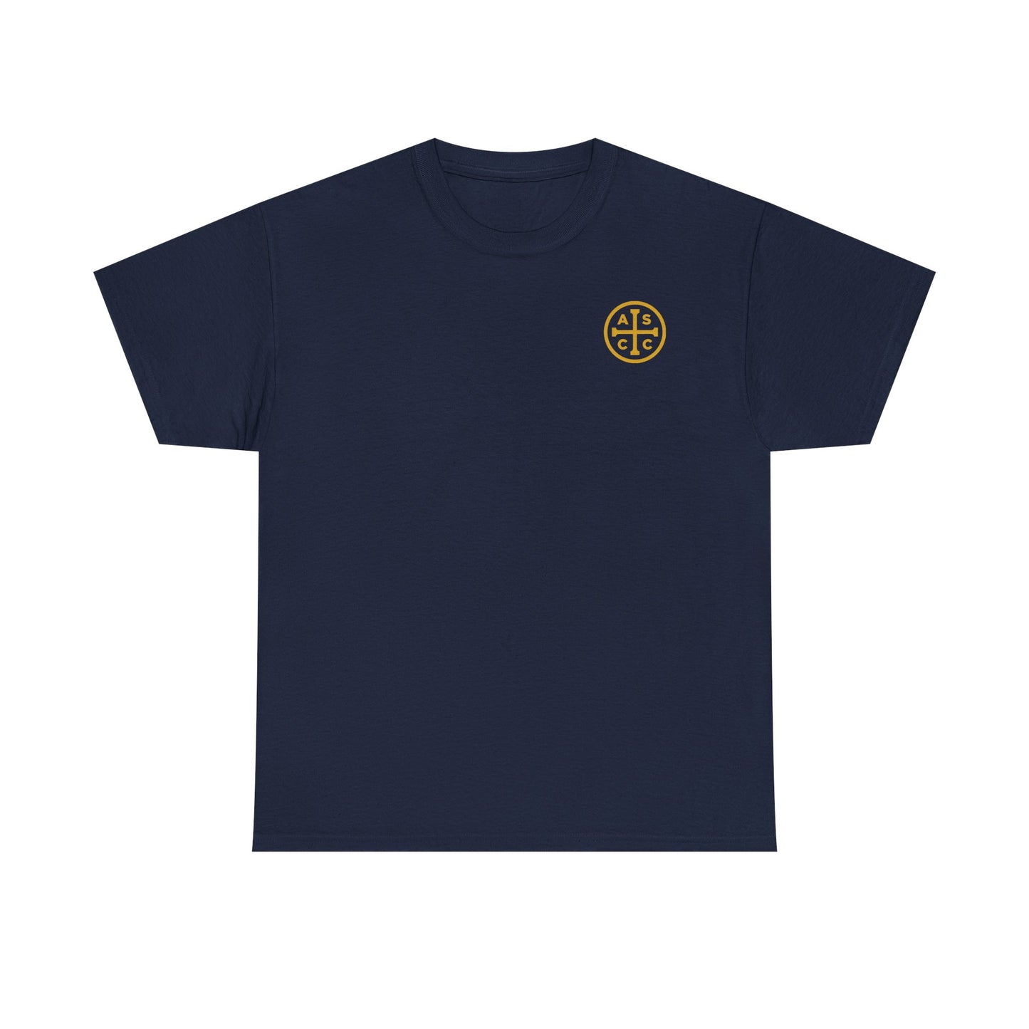 Unisex Heavy Cotton Tee with ASCC Logo on Front, Mission Statement on Back