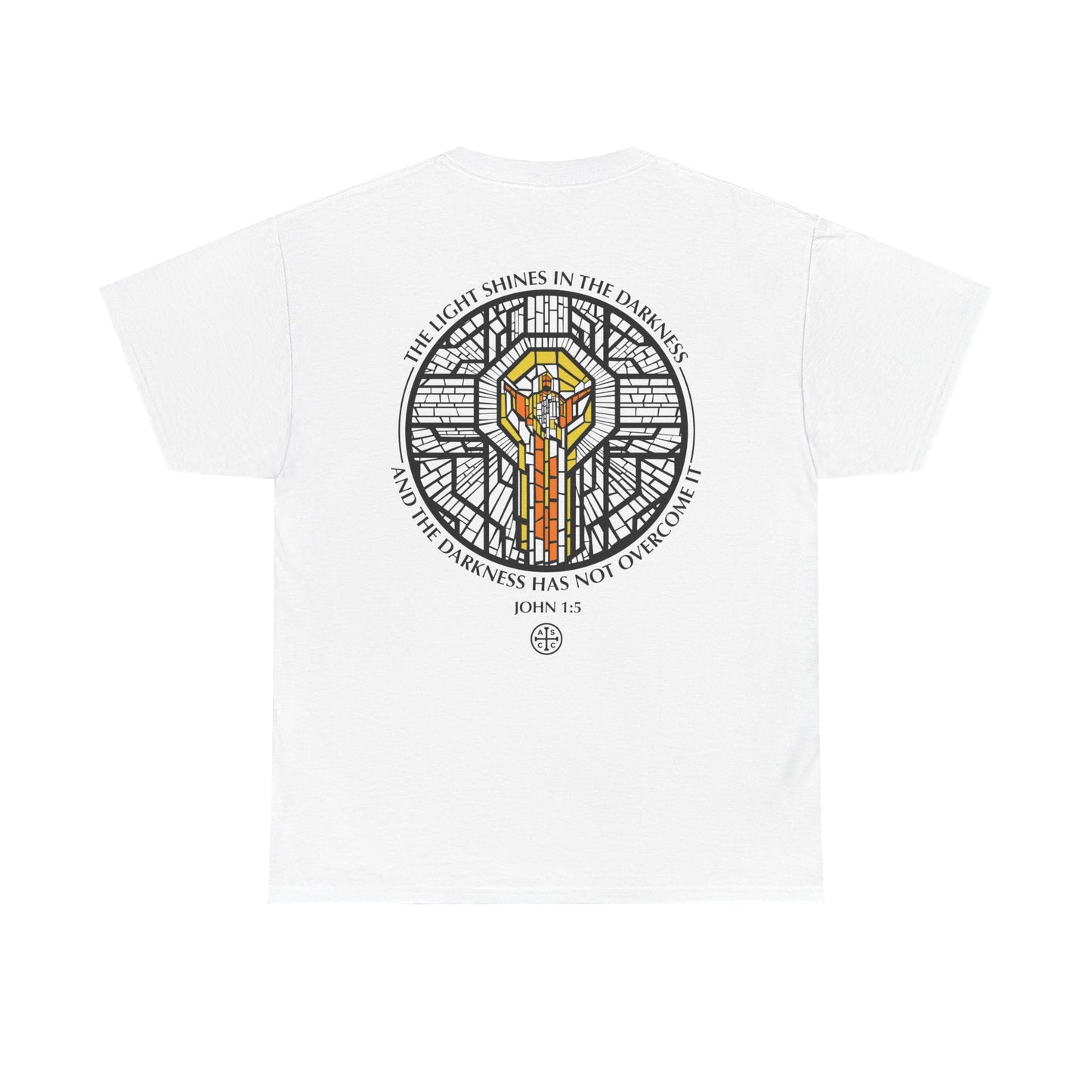 Jesus Stain Glass Window Tee Shirt - Unisex Heavy Cotton Tee