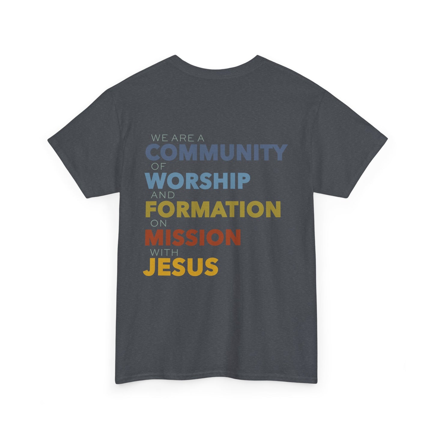 Unisex Heavy Cotton Tee with ASCC Logo on Front, Mission Statement on Back