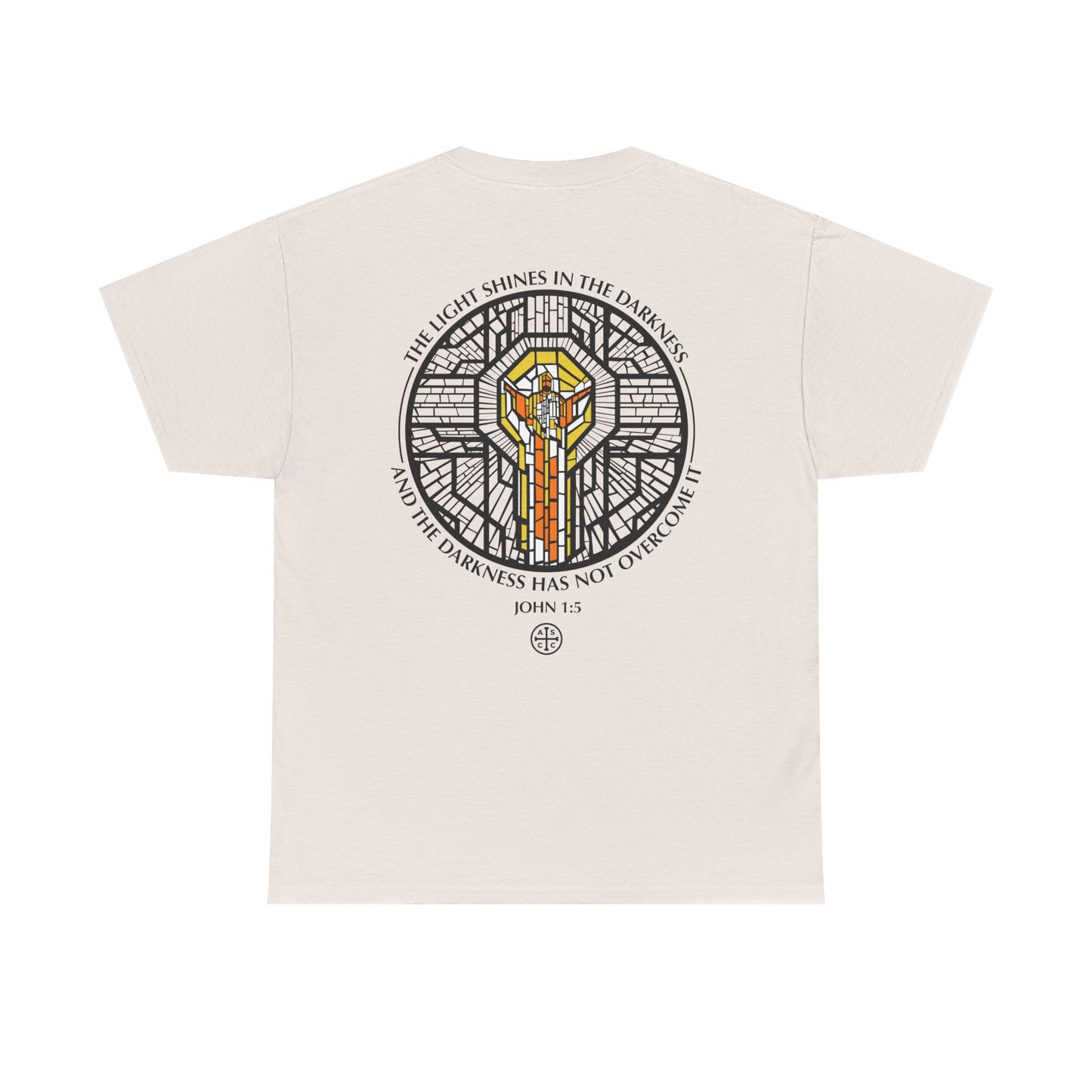 Jesus Stain Glass Window Tee Shirt - Unisex Heavy Cotton Tee