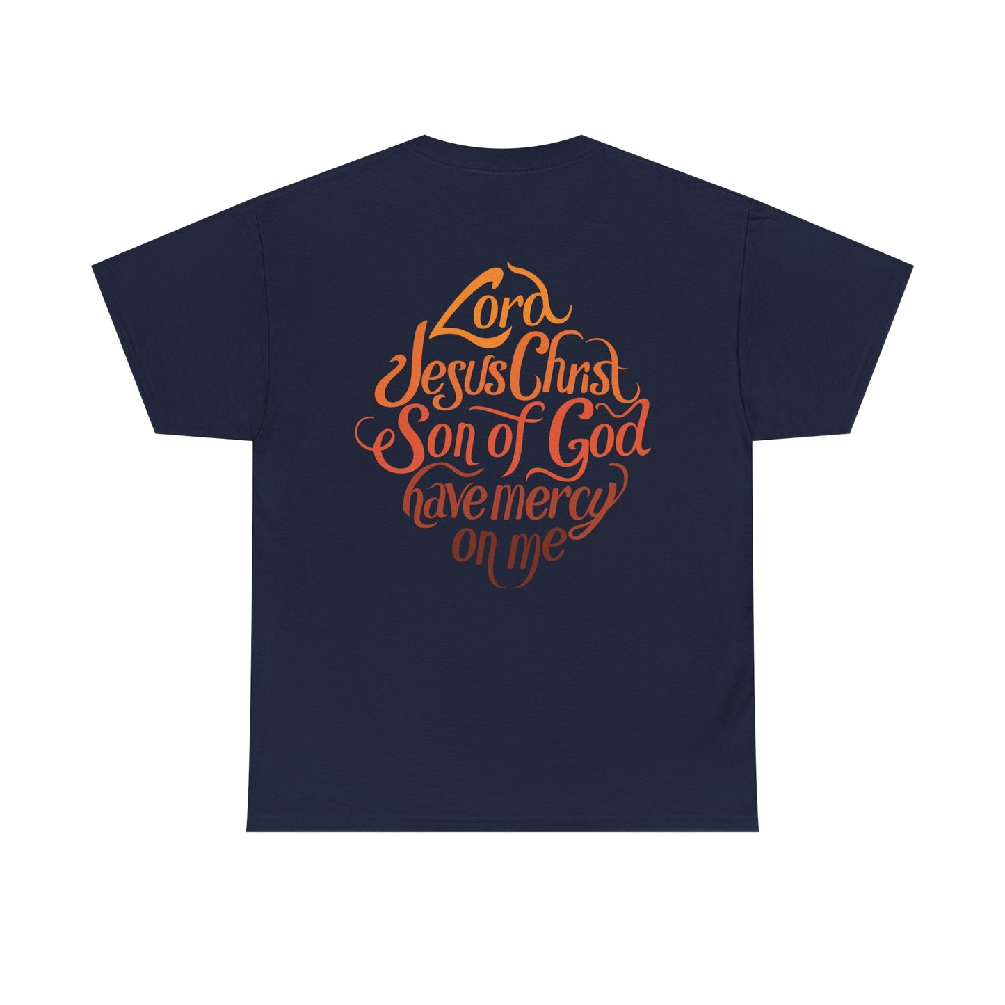 Unisex Heavy Cotton Tee ASCC Logo on front, Jesus Prayer on back