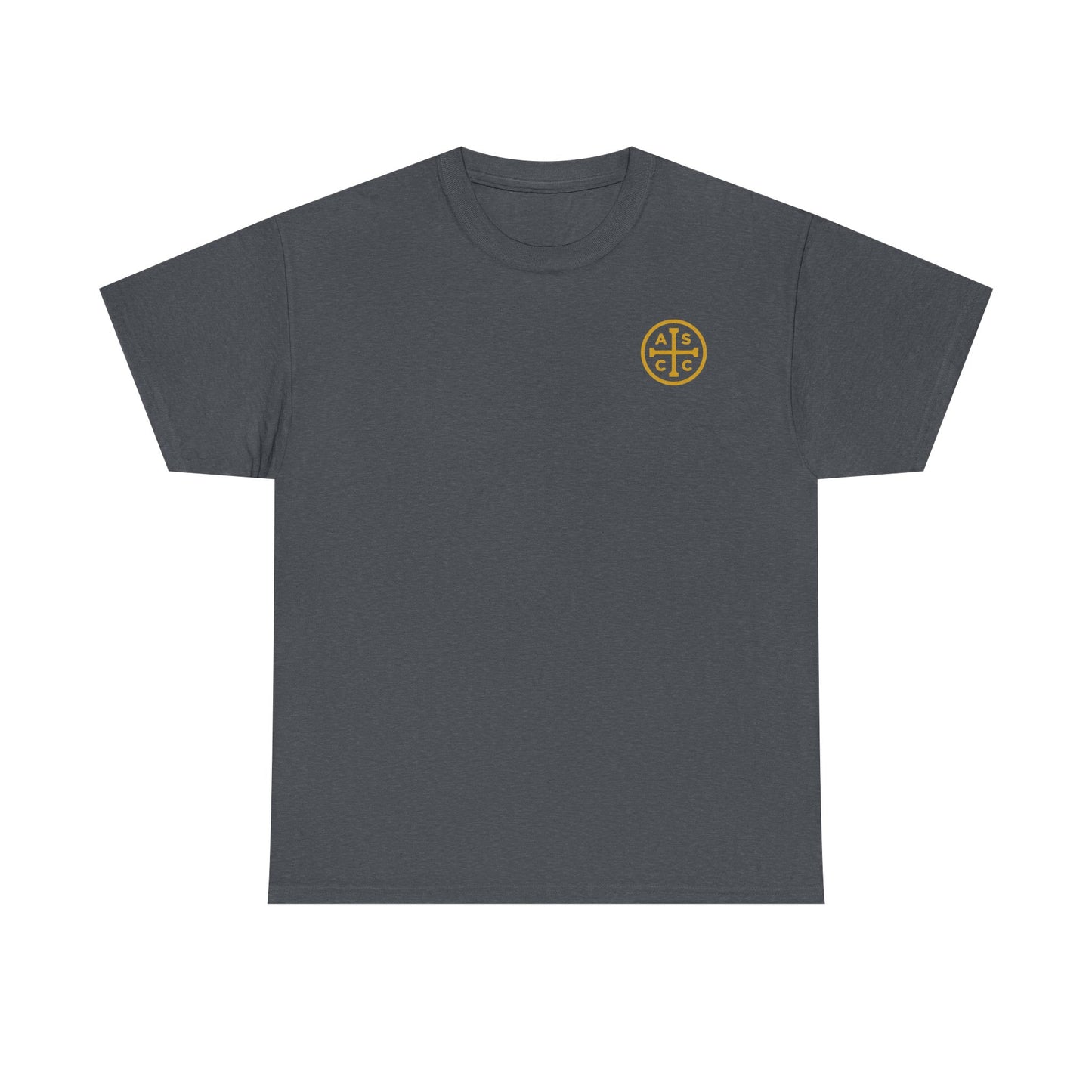 Unisex Heavy Cotton Tee with ASCC Logo on Front, Mission Statement on Back