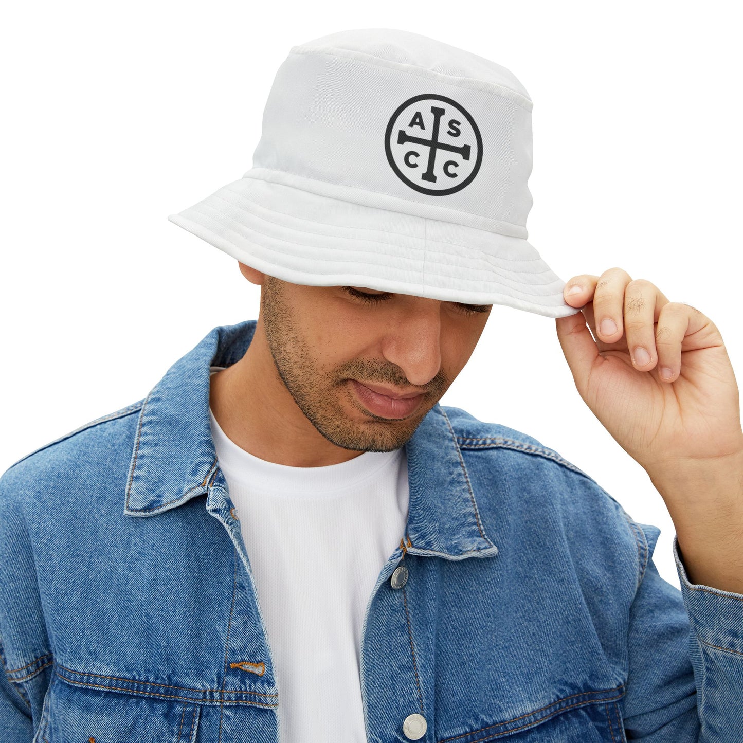 White Bucket Hat with ASCC Logo