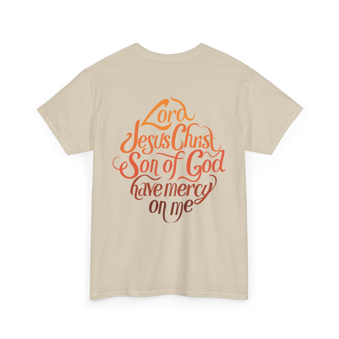Unisex Heavy Cotton Tee ASCC Logo on front, Jesus Prayer on back