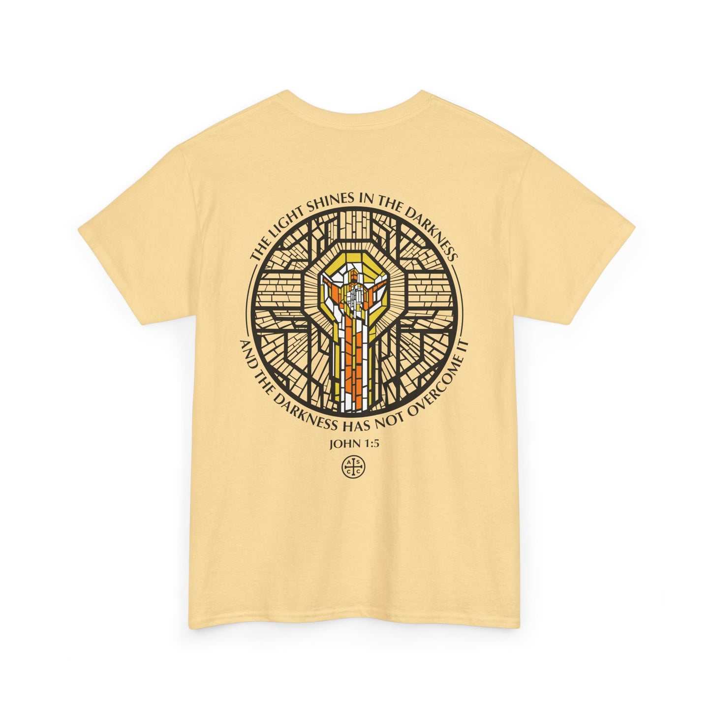 Jesus Stain Glass Window Tee Shirt - Unisex Heavy Cotton Tee