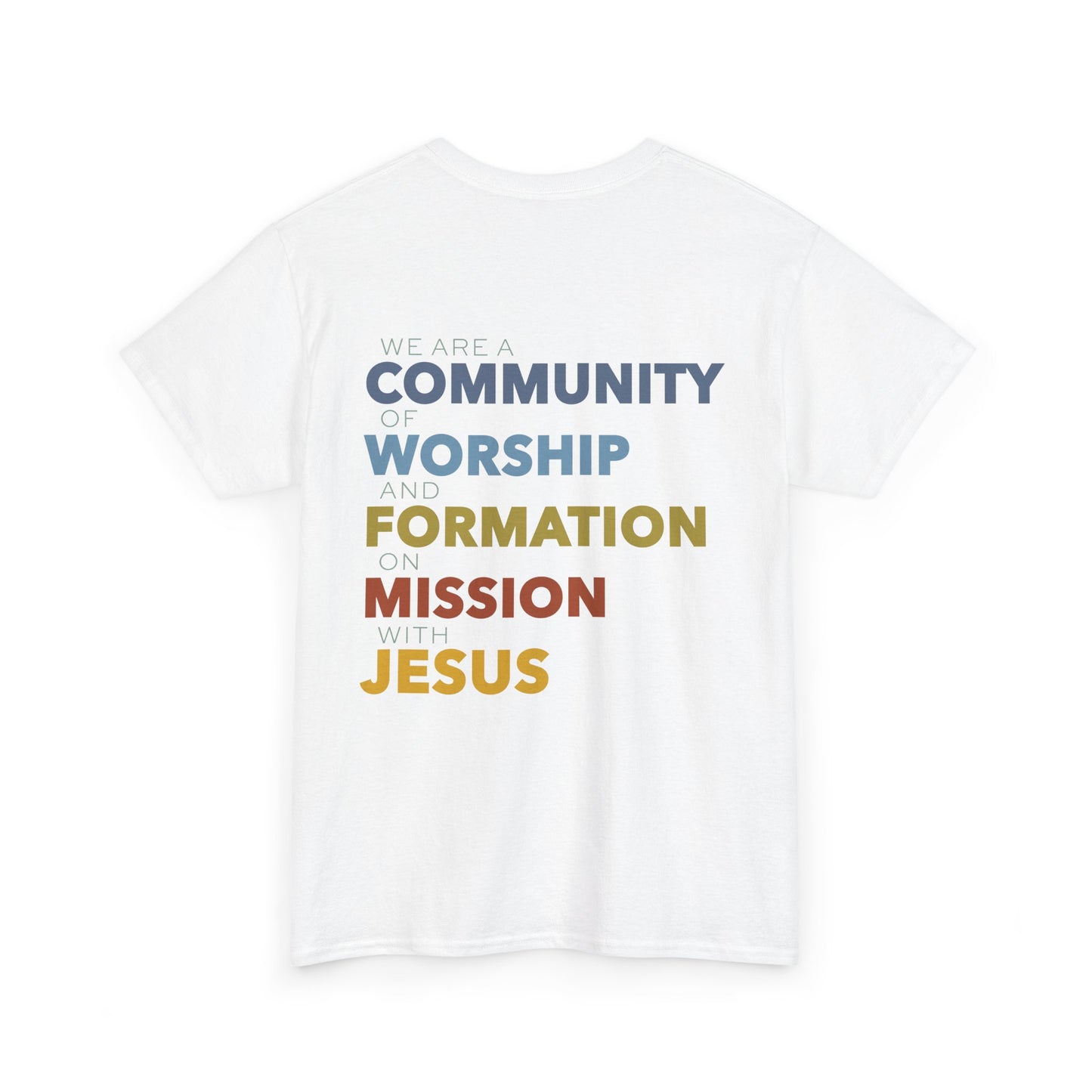 Unisex Heavy Cotton Tee with ASCC Logo on Front, Mission Statement on Back