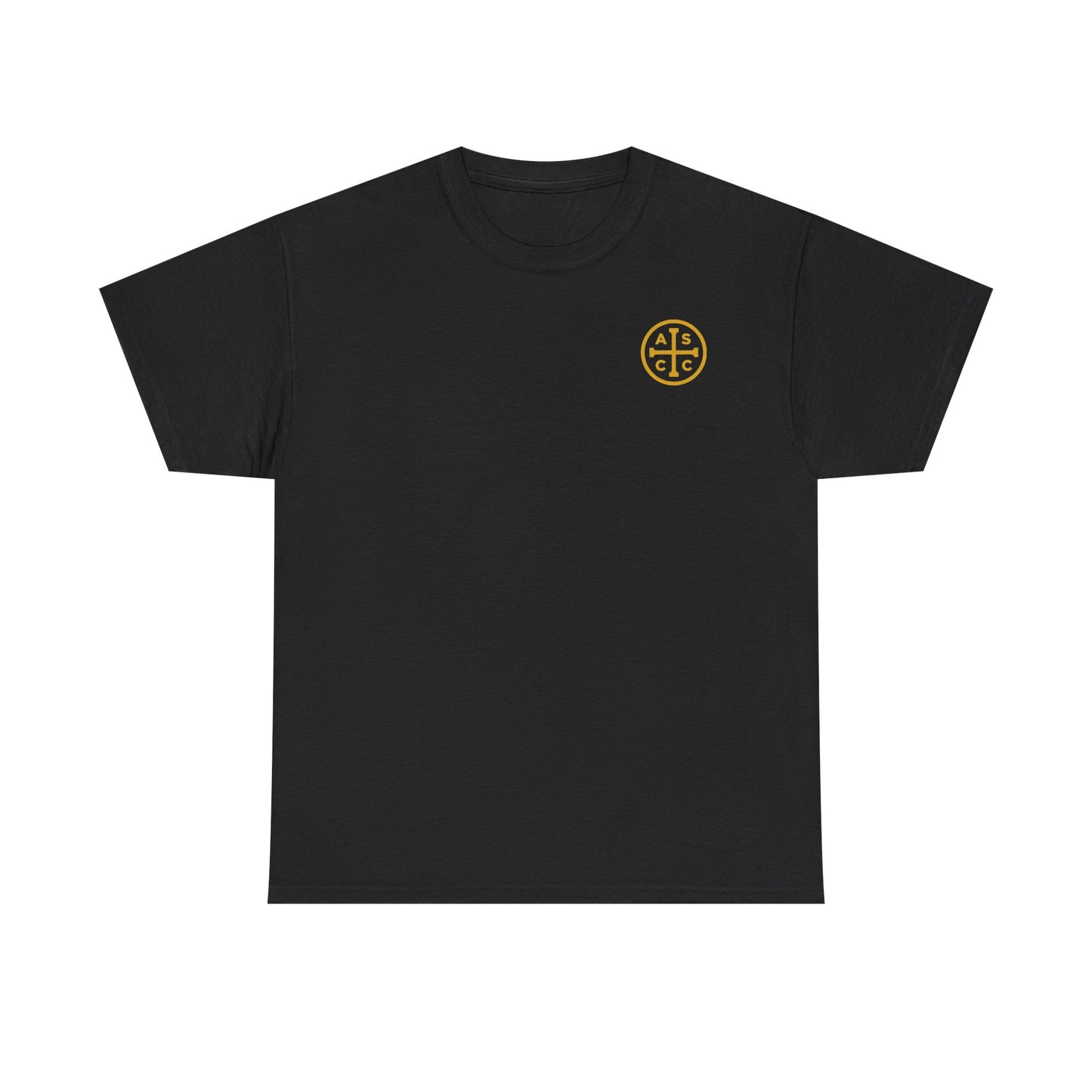 Unisex Heavy Cotton Tee with ASCC Logo on Front, Mission Statement on Back