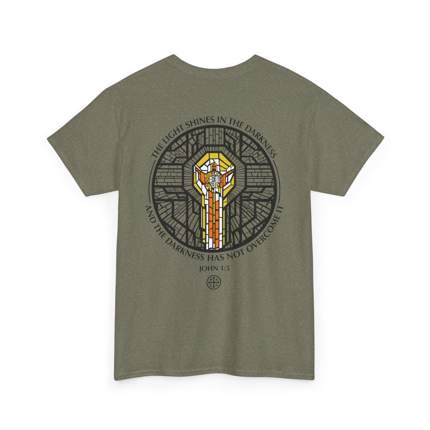 Jesus Stain Glass Window Tee Shirt - Unisex Heavy Cotton Tee