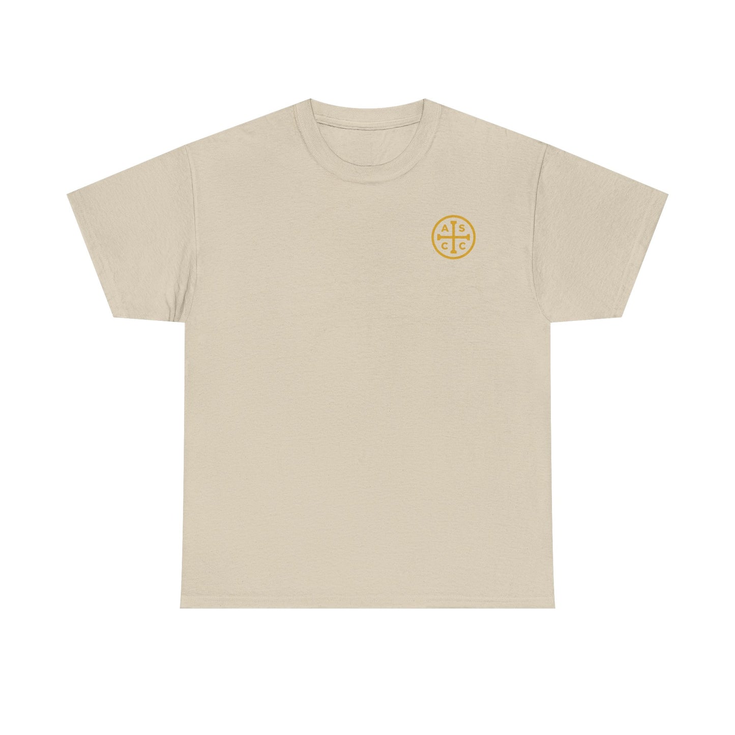 Unisex Heavy Cotton Tee with ASCC Logo on Front, Mission Statement on Back