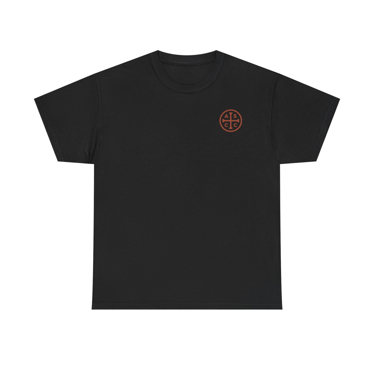 Unisex Heavy Cotton Tee ASCC Logo on front, Jesus Prayer on back