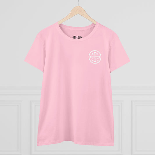 Women's Mid Weight Cotton Tee with ASCC White Logo
