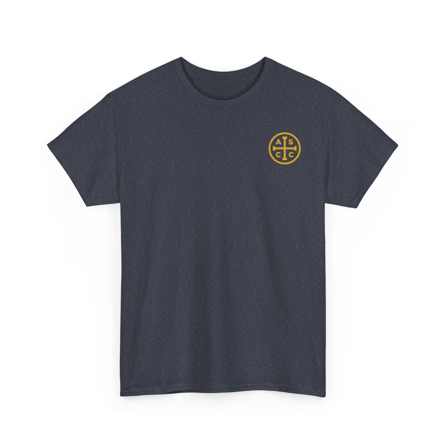 Unisex Heavy Cotton Tee with ASCC Logo on Front, Mission Statement on Back