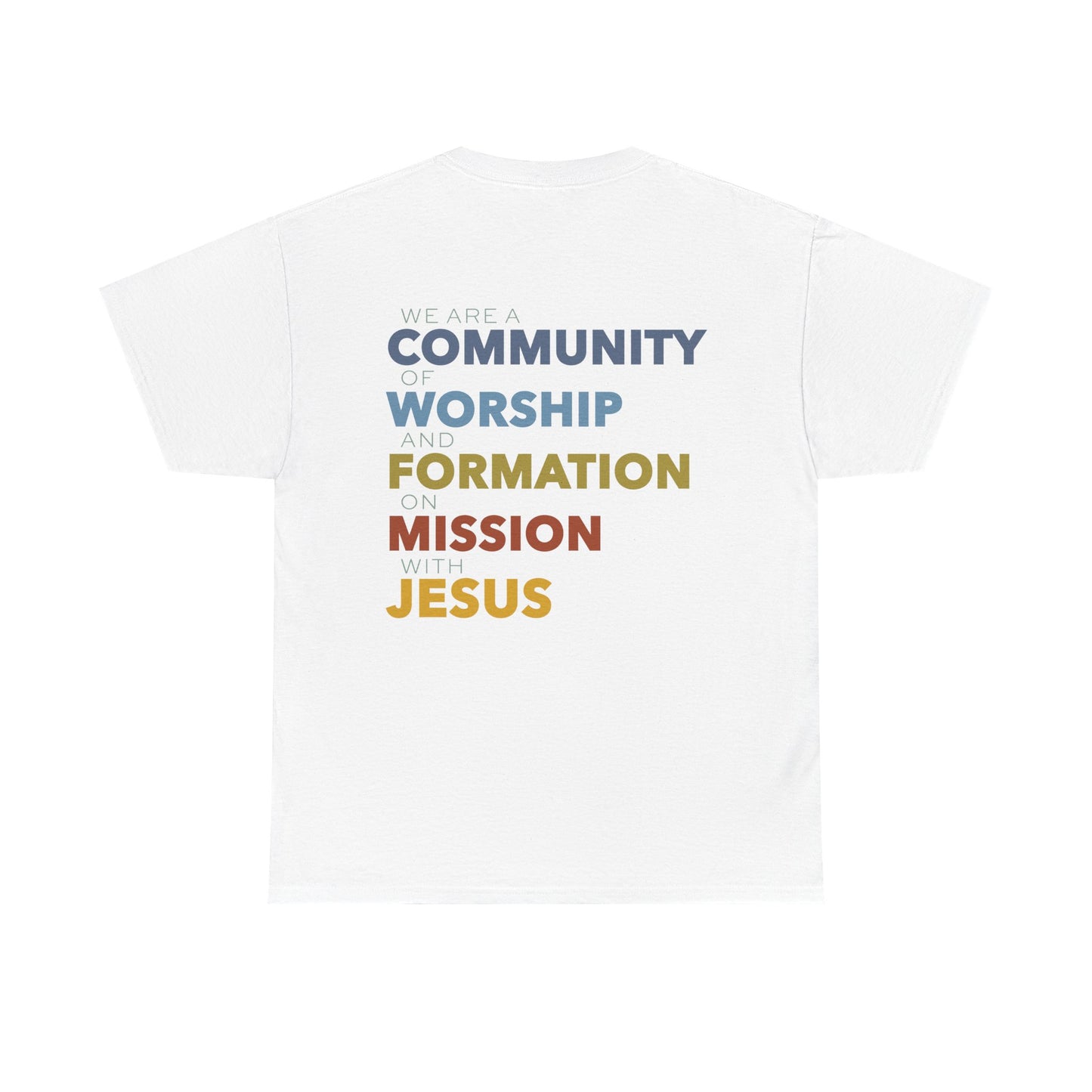 Unisex Heavy Cotton Tee with ASCC Logo on Front, Mission Statement on Back