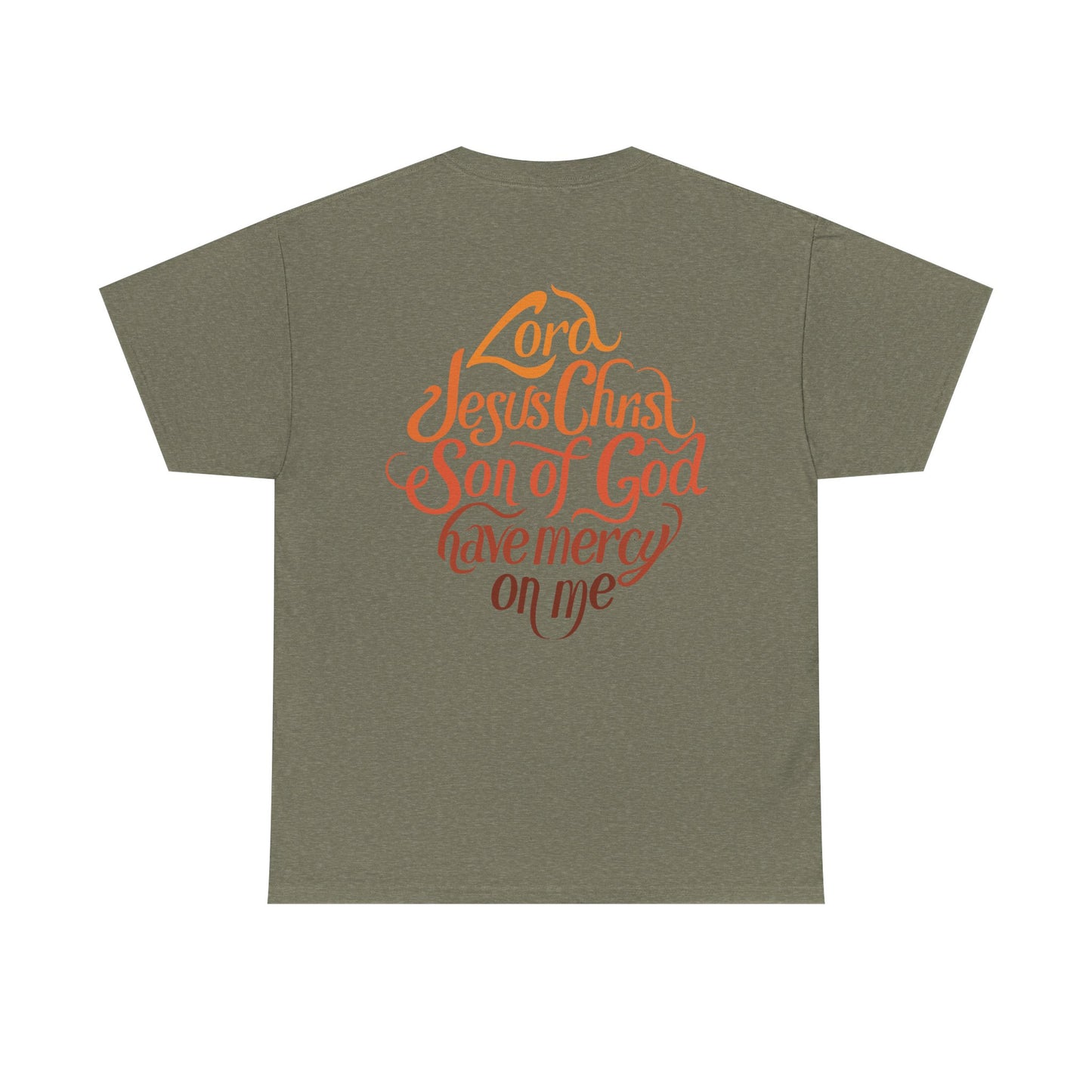 Unisex Heavy Cotton Tee ASCC Logo on front, Jesus Prayer on back