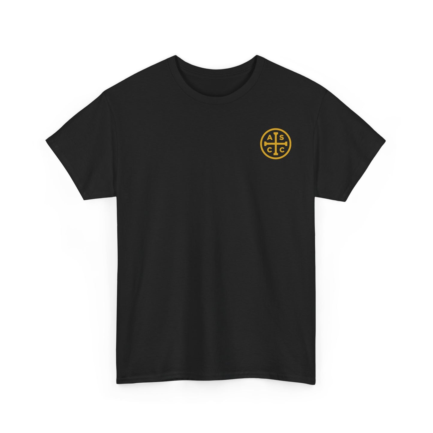 Unisex Heavy Cotton Tee with ASCC Logo on Front, Mission Statement on Back