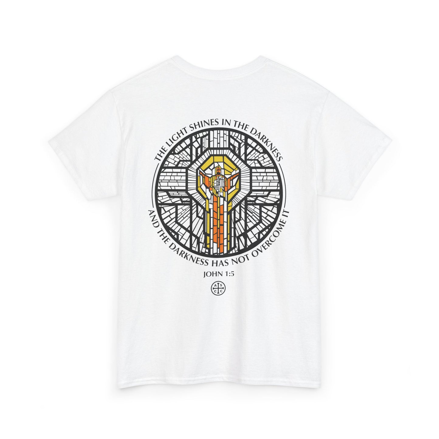 Jesus Stain Glass Window Tee Shirt - Unisex Heavy Cotton Tee