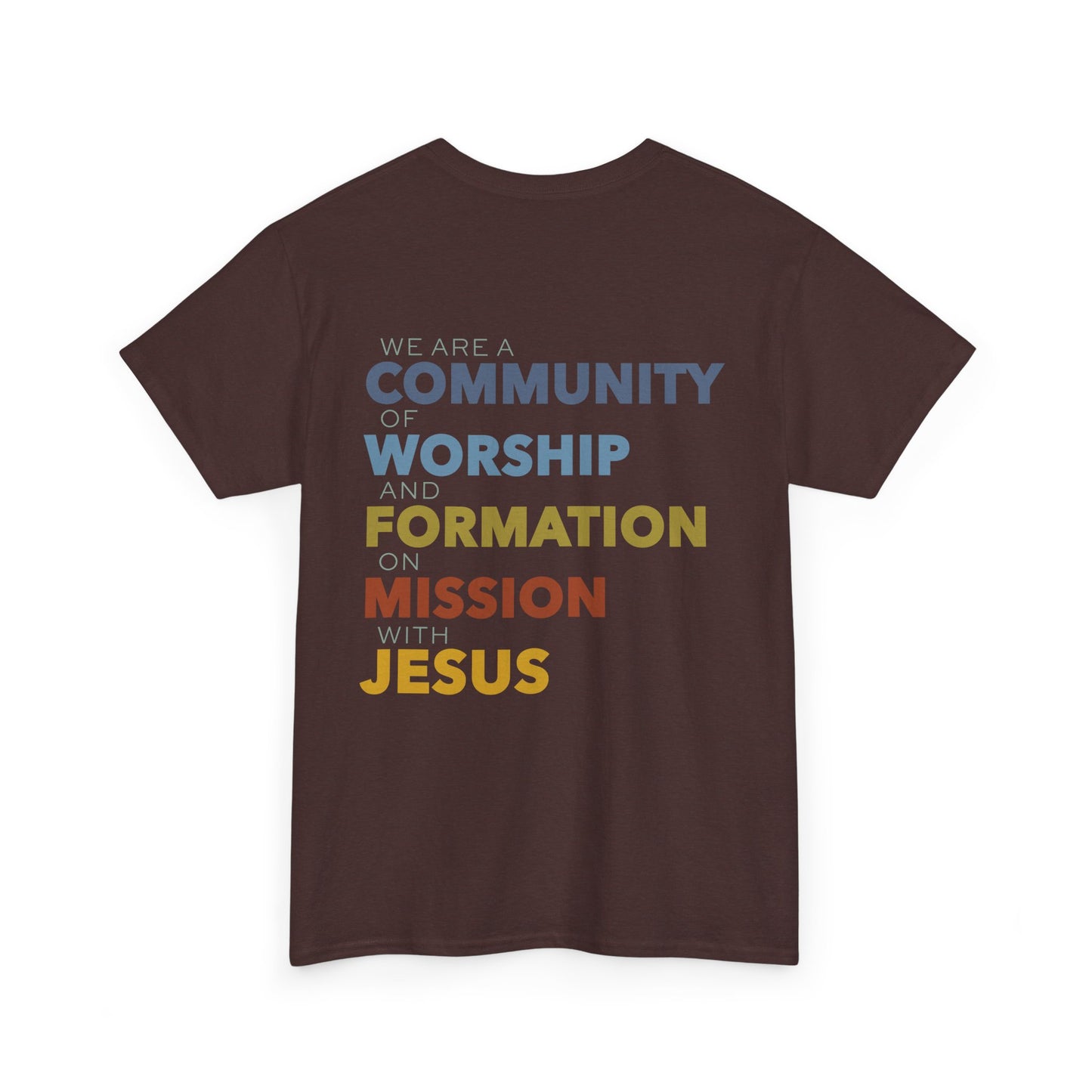 Unisex Heavy Cotton Tee with ASCC Logo on Front, Mission Statement on Back