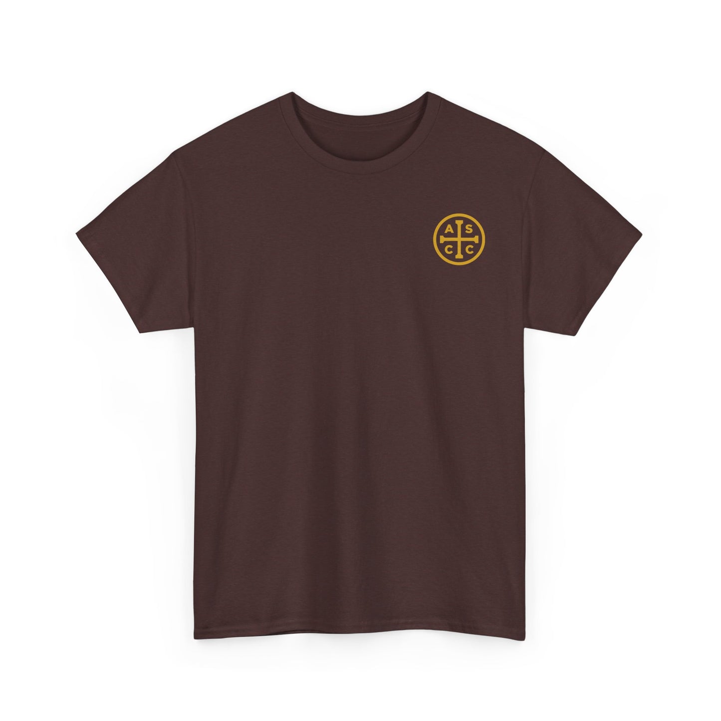 Unisex Heavy Cotton Tee with ASCC Logo on Front, Mission Statement on Back