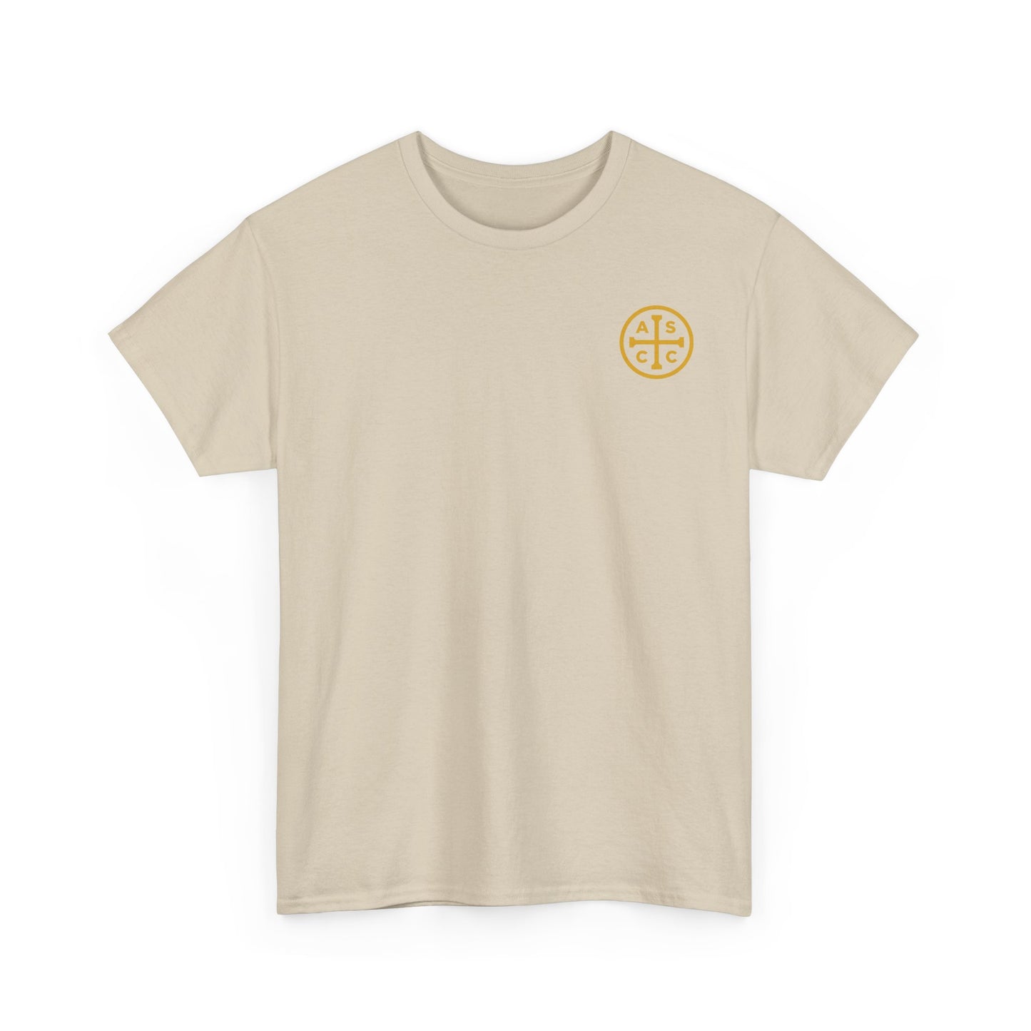 Unisex Heavy Cotton Tee with ASCC Logo on Front, Mission Statement on Back