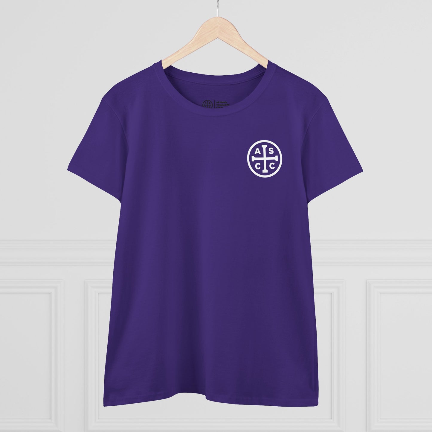 Women's Mid Weight Cotton Tee with ASCC White Logo