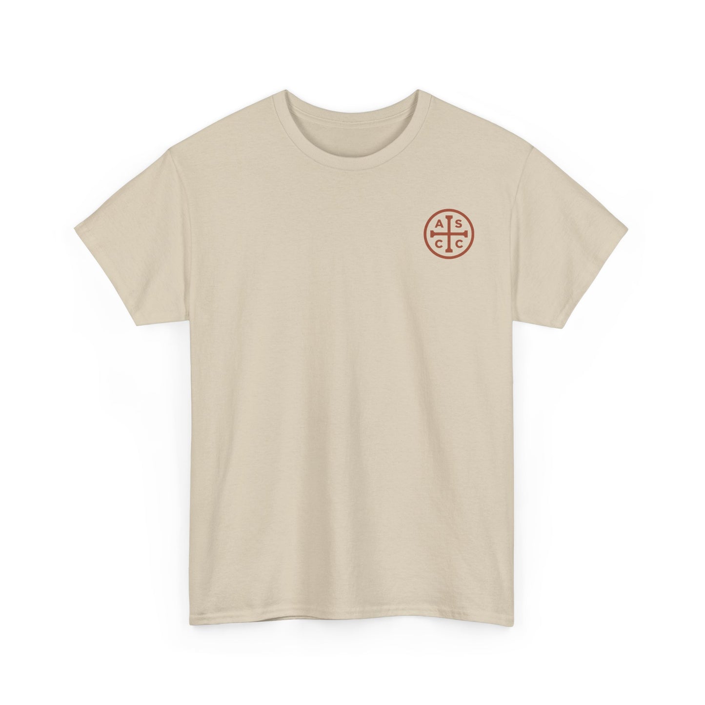 Unisex Heavy Cotton Tee ASCC Logo on front, Jesus Prayer on back