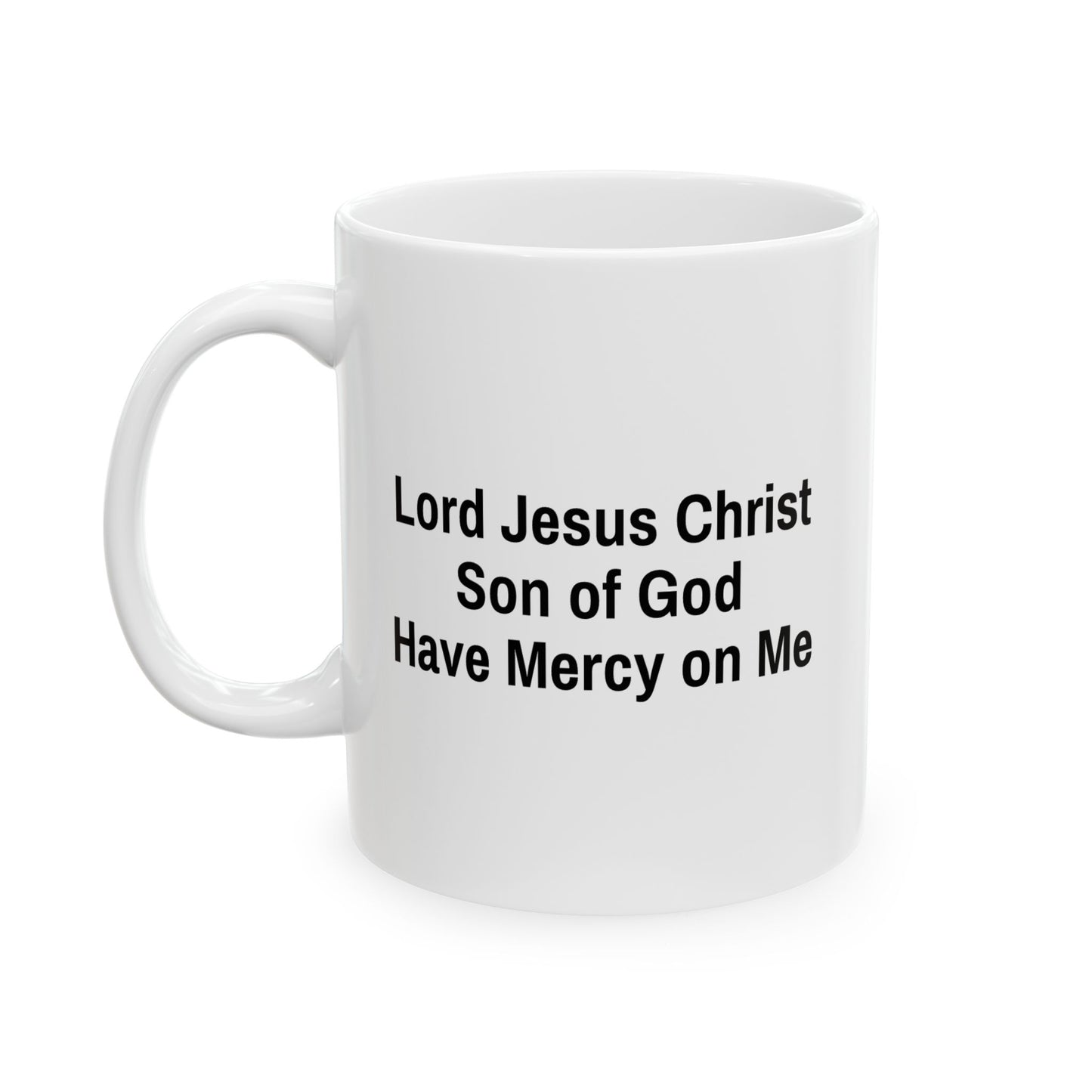 ASCC Logo/Jesus Prayer Ceramic Mug, (11oz, 15oz) // For Left-Handers