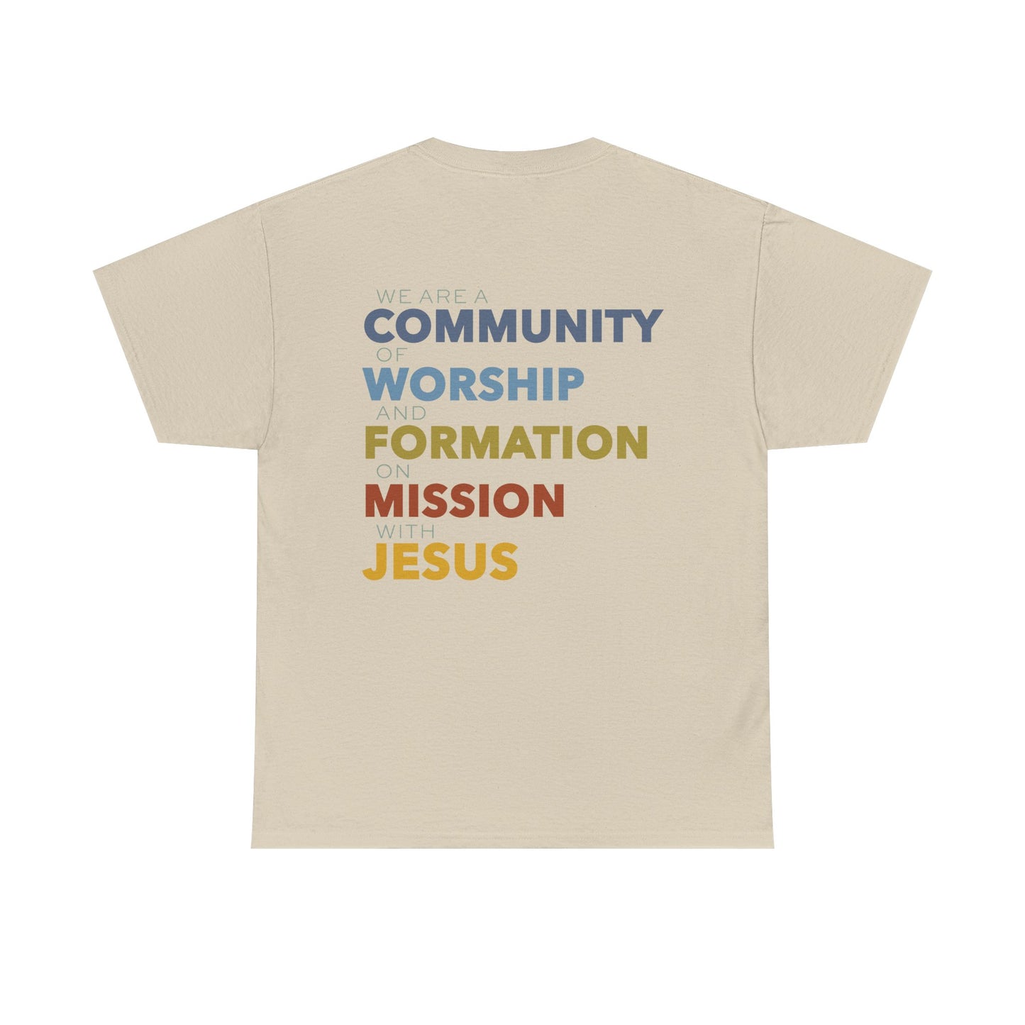 Unisex Heavy Cotton Tee with ASCC Logo on Front, Mission Statement on Back