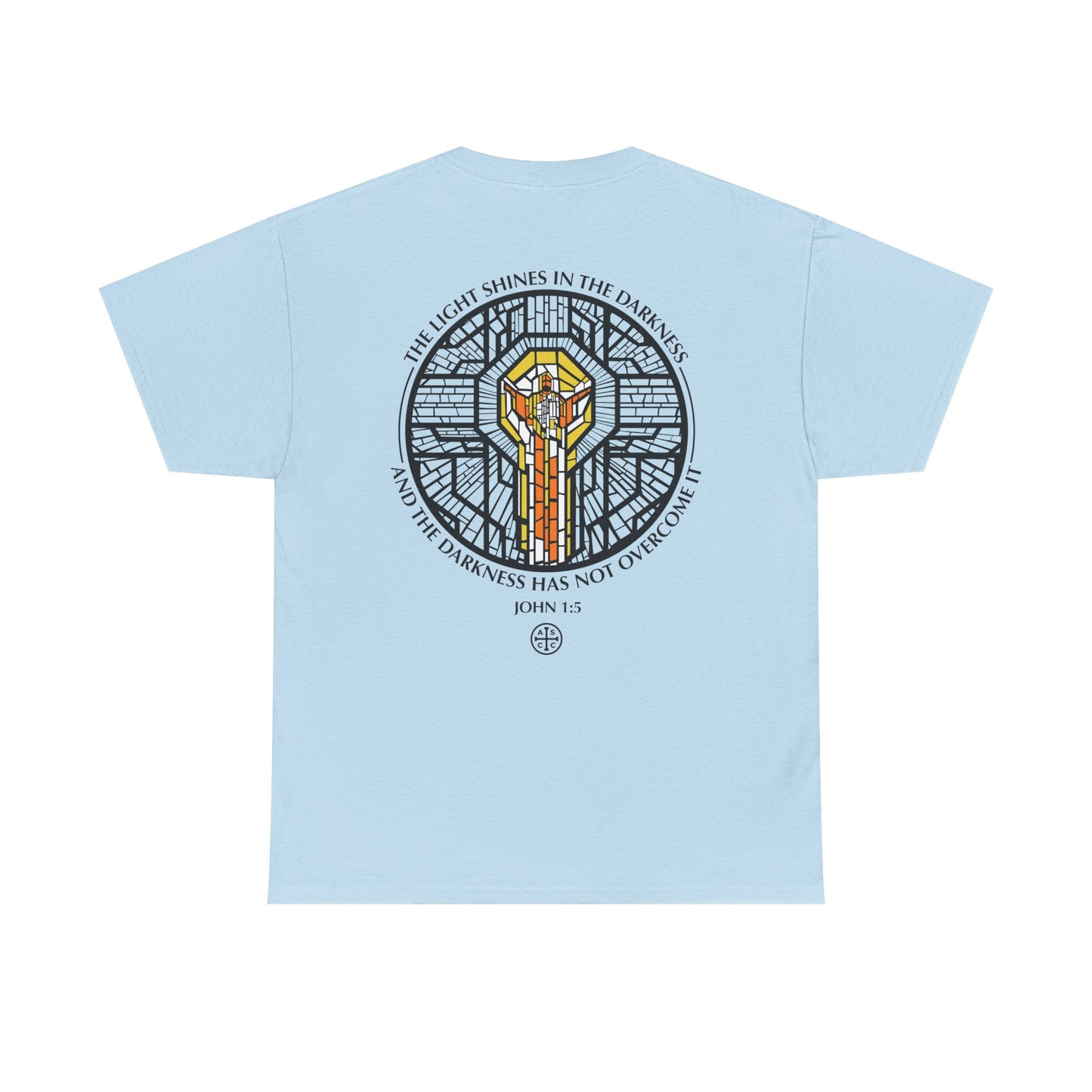 Jesus Stain Glass Window Tee Shirt - Unisex Heavy Cotton Tee