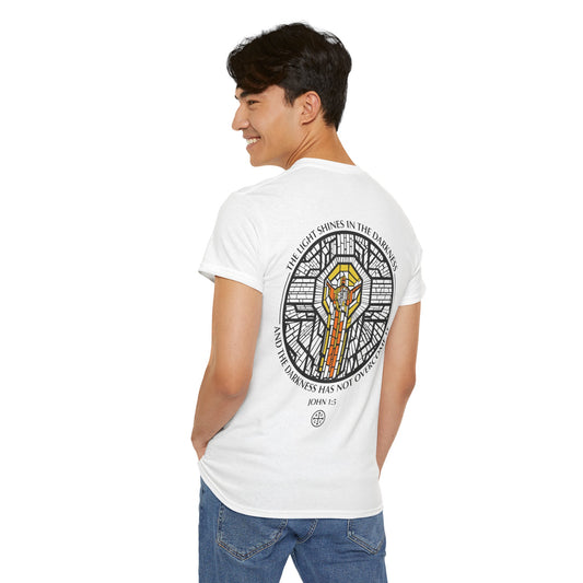 Jesus Stain Glass Window Tee Shirt - Unisex Heavy Cotton Tee