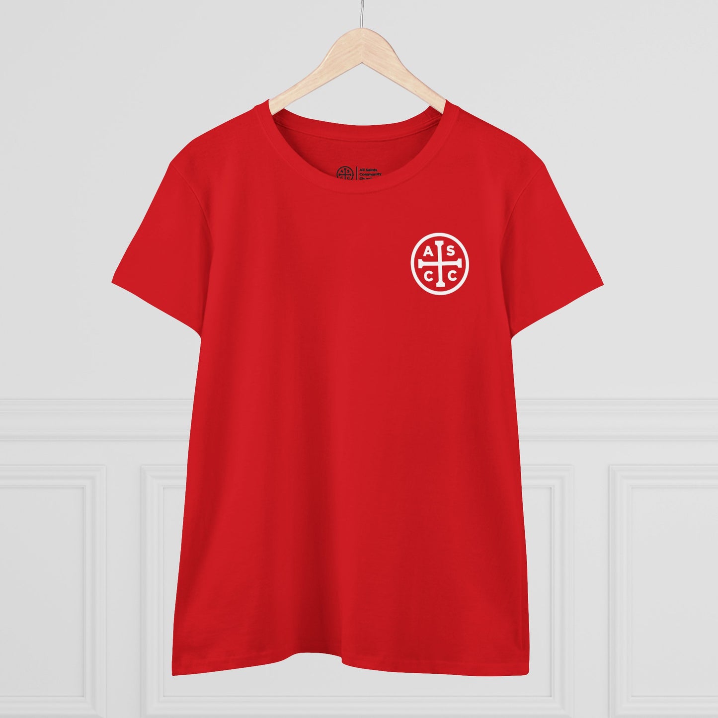 Women's Mid Weight Cotton Tee with ASCC White Logo