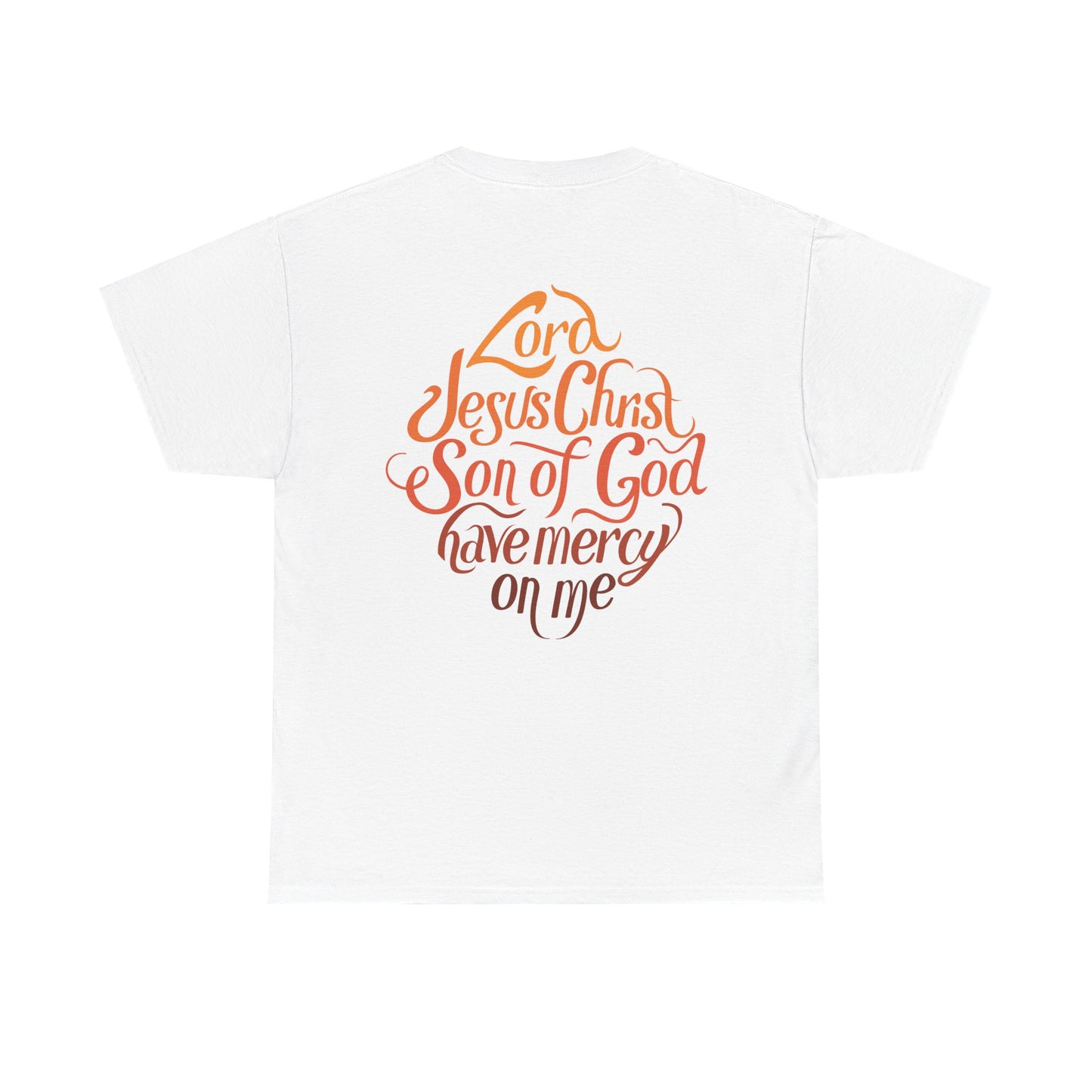 Unisex Heavy Cotton Tee ASCC Logo on front, Jesus Prayer on back