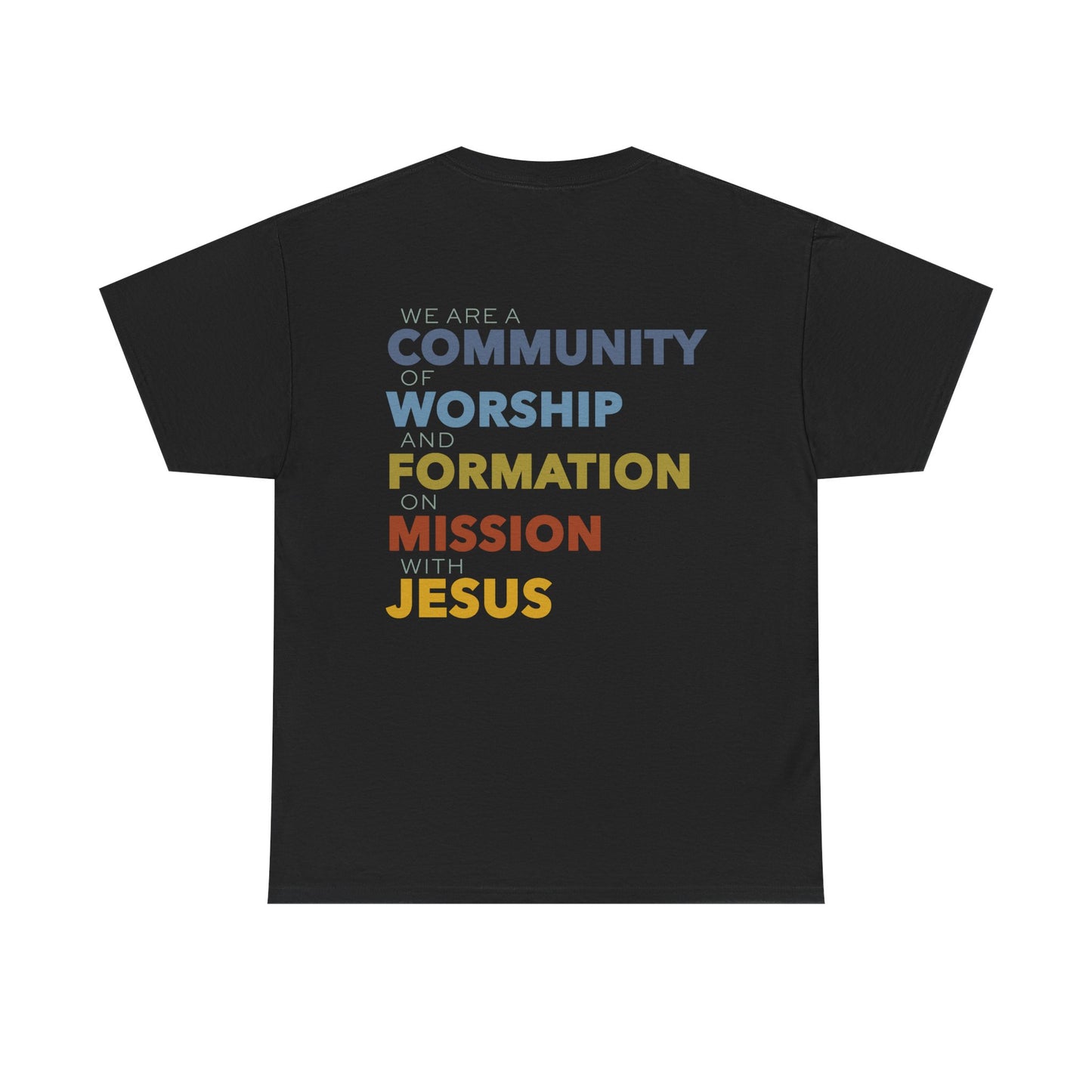 Unisex Heavy Cotton Tee with ASCC Logo on Front, Mission Statement on Back